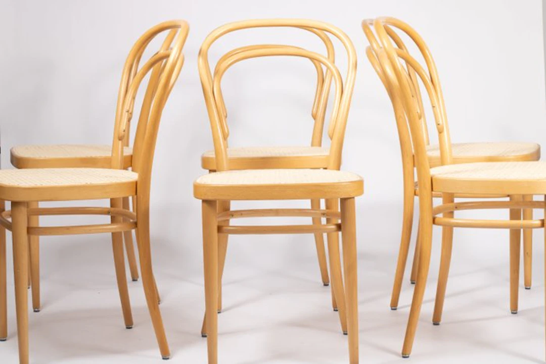 Thonet - Dining room chair (6) - Rattan, Metal - Thonet rattan chair