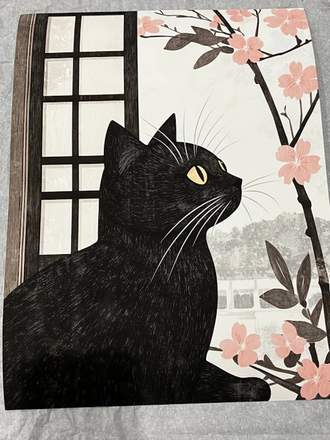 “Kawaii Sakura Cat” (Limited Edition 7/50) Japanese Cat...