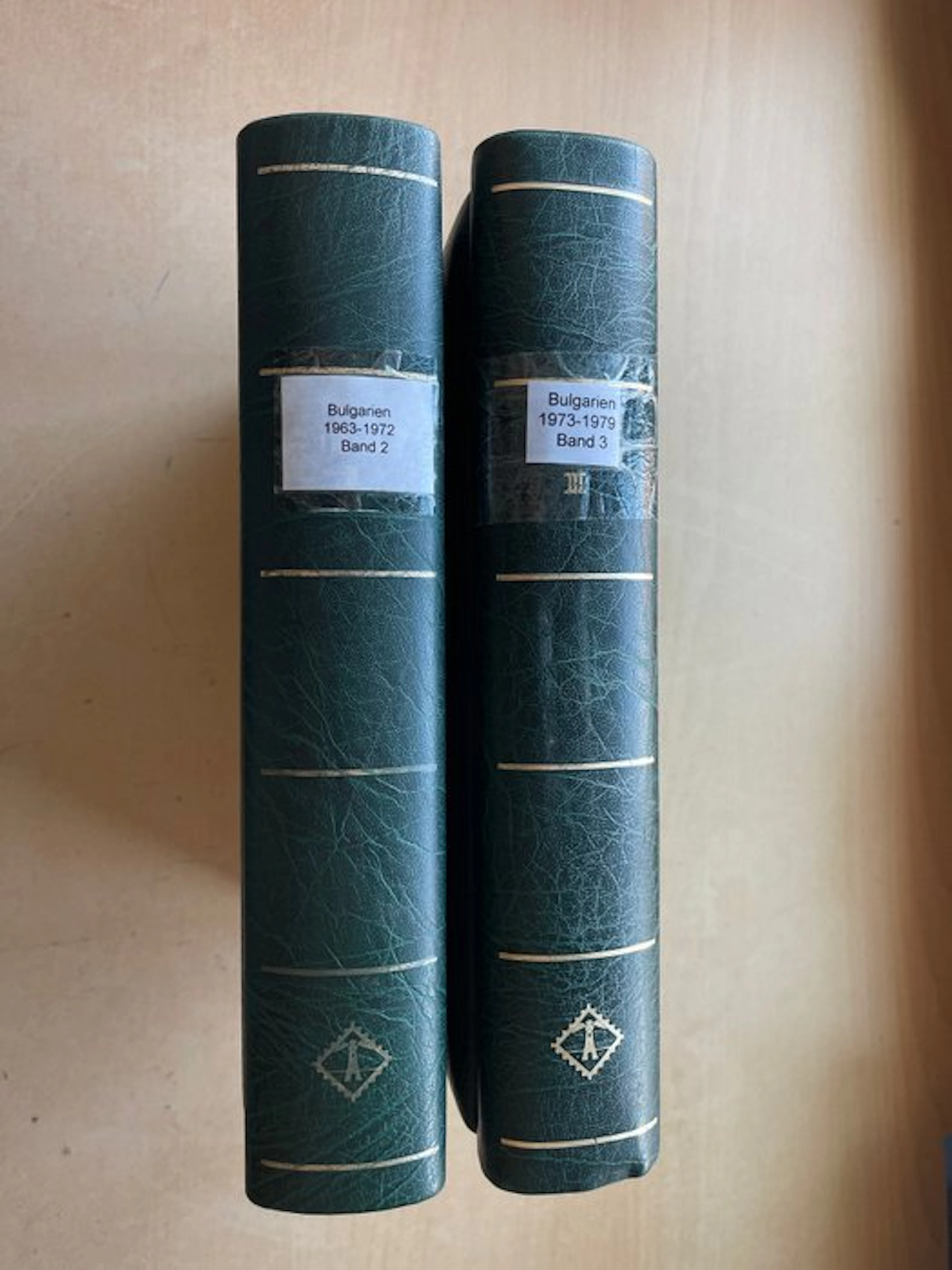 Bulgaria - 2 Leuchtturm albums from 1960–1979 with original clamp strips