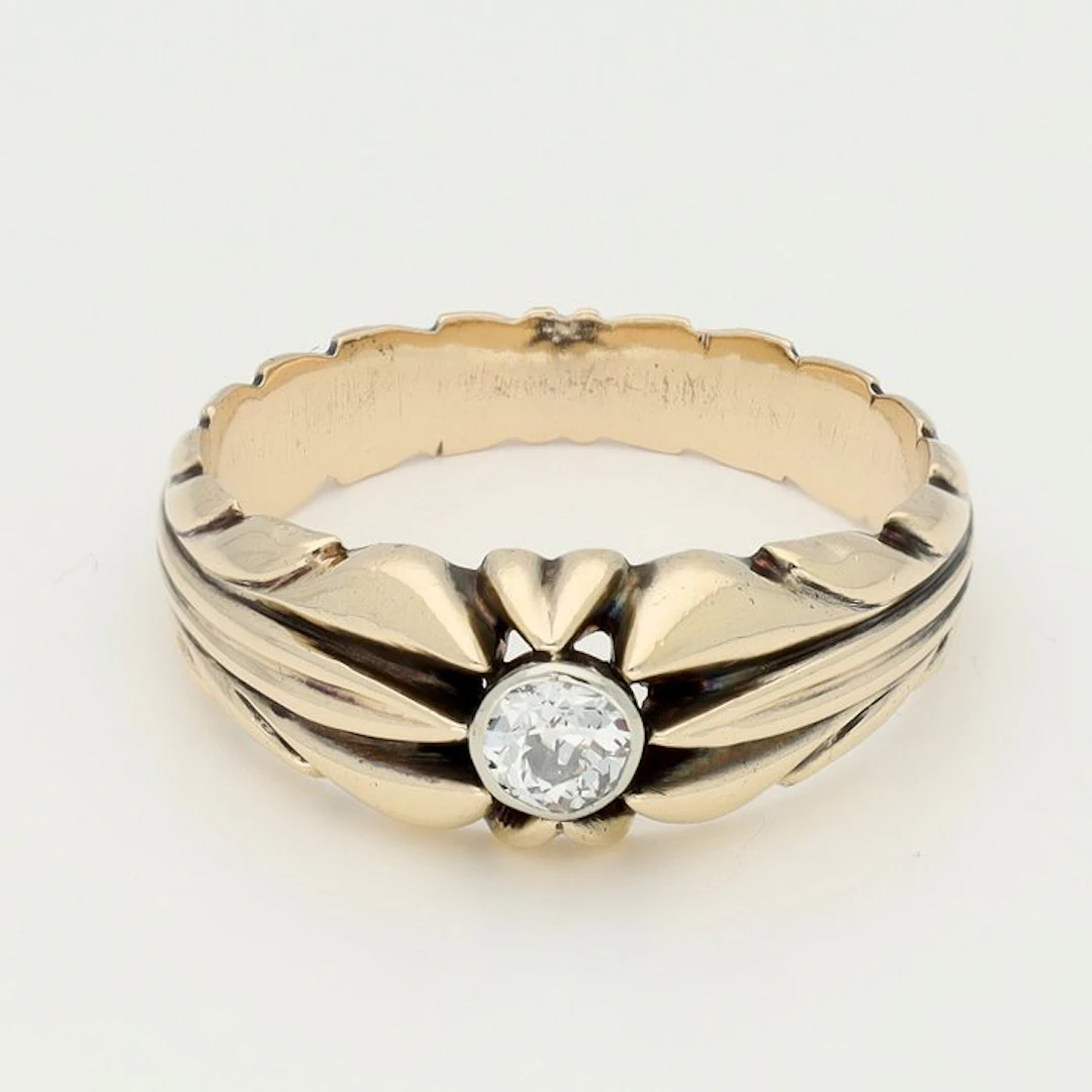 Ring - 14 kt. Yellow gold Diamond (Natural)