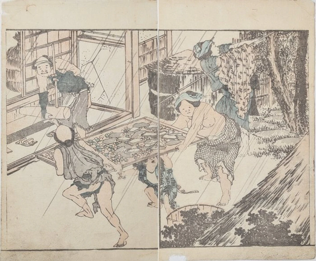 Katsushika Hokusai · Hokusai Soga 1820 · Double-page ehon...