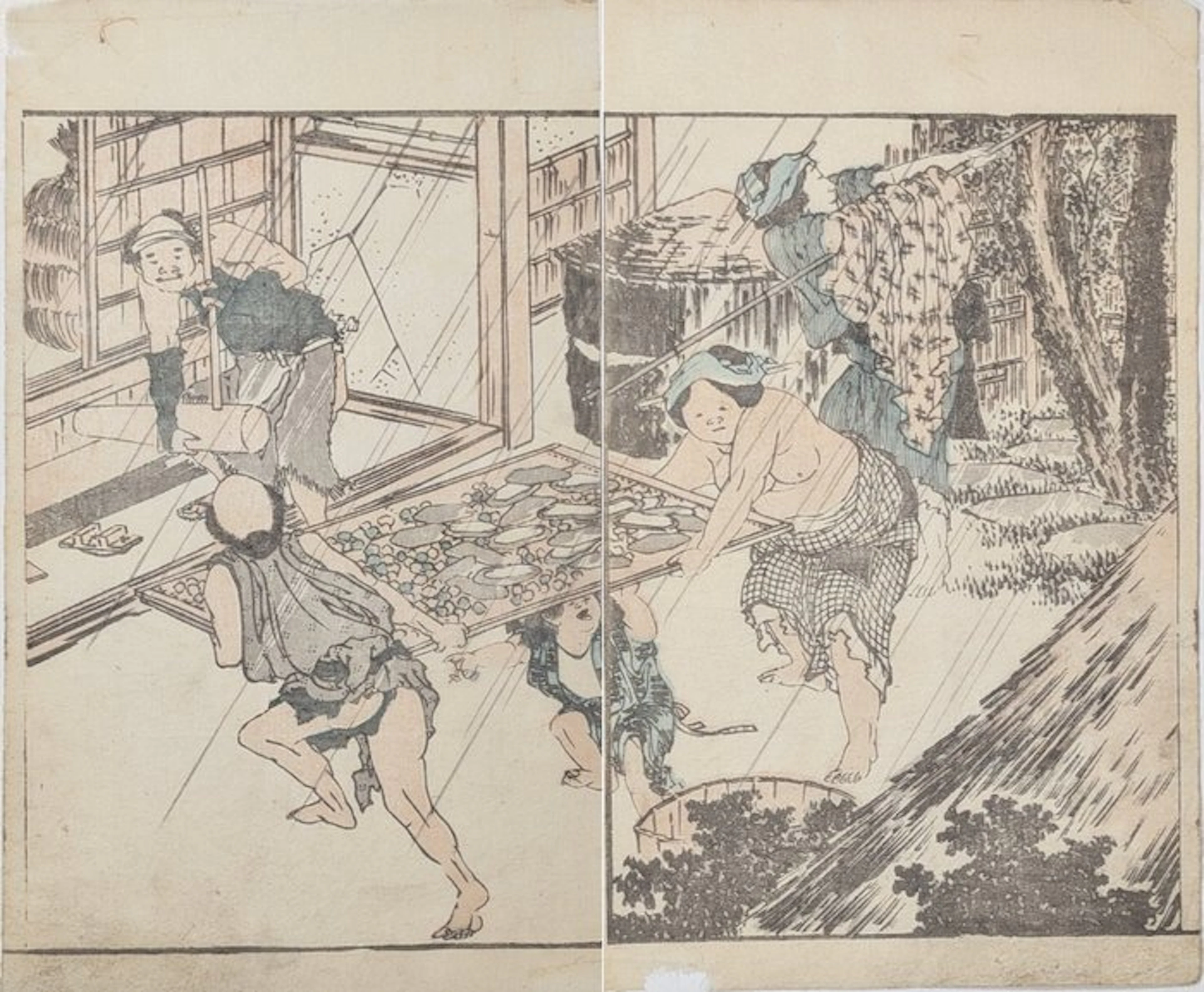 Katsushika Hokusai · Hokusai Soga 1820 · Double-page ehon...