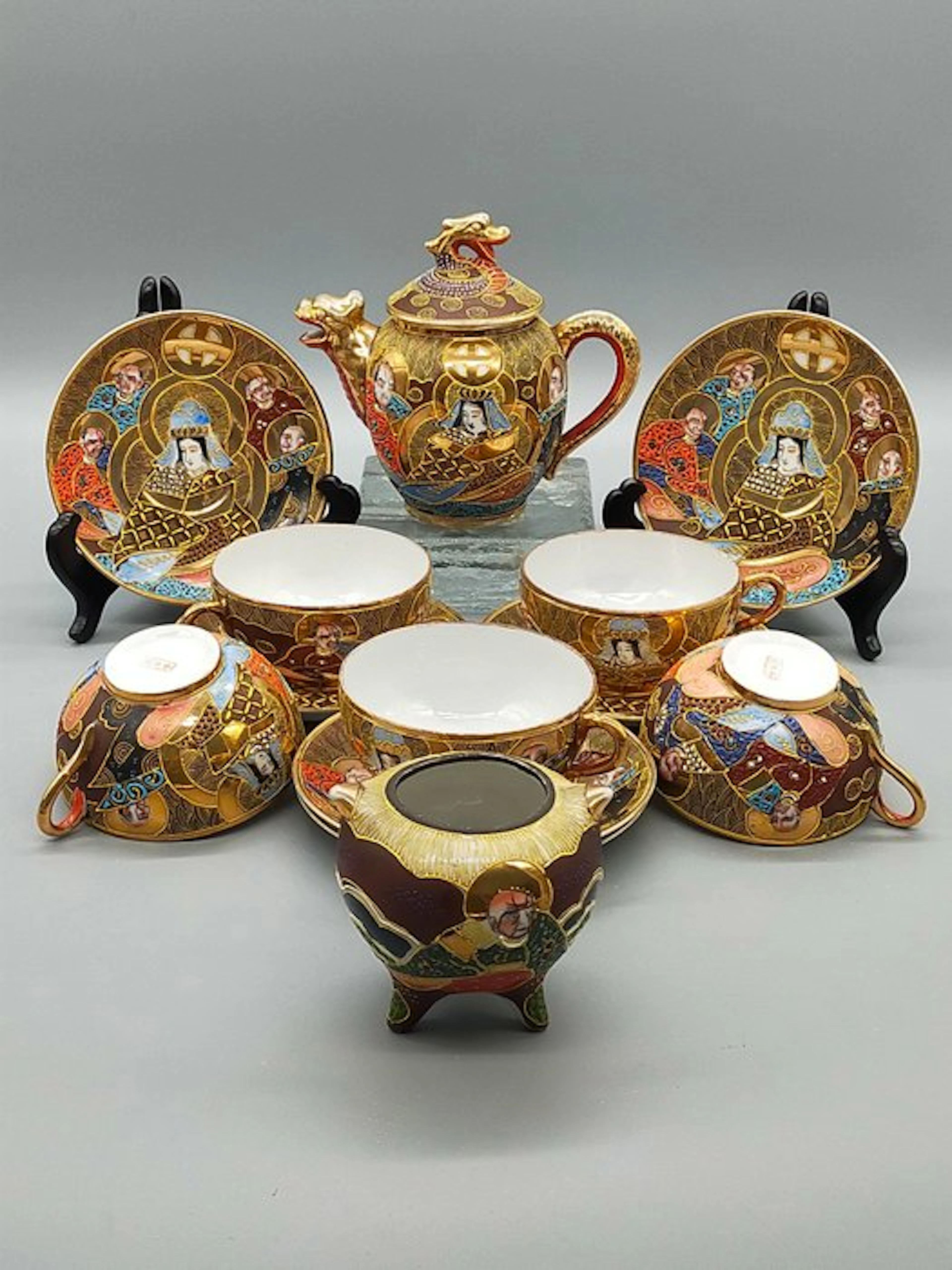 Japanisches - Coffee set - Satsuma Porzellan Tee-Set...