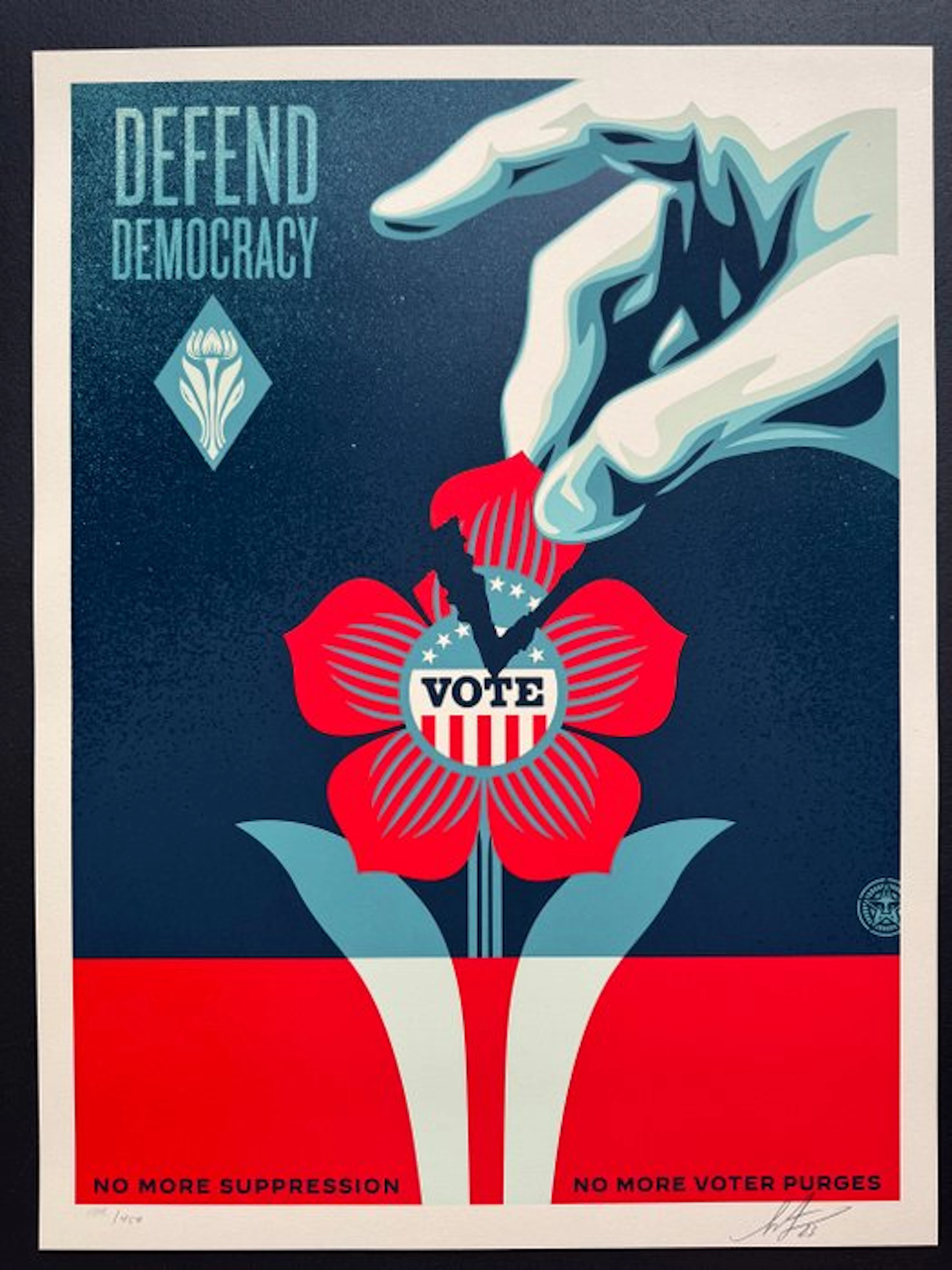 Shepard Fairey (OBEY) (1970) - Defend Democracy