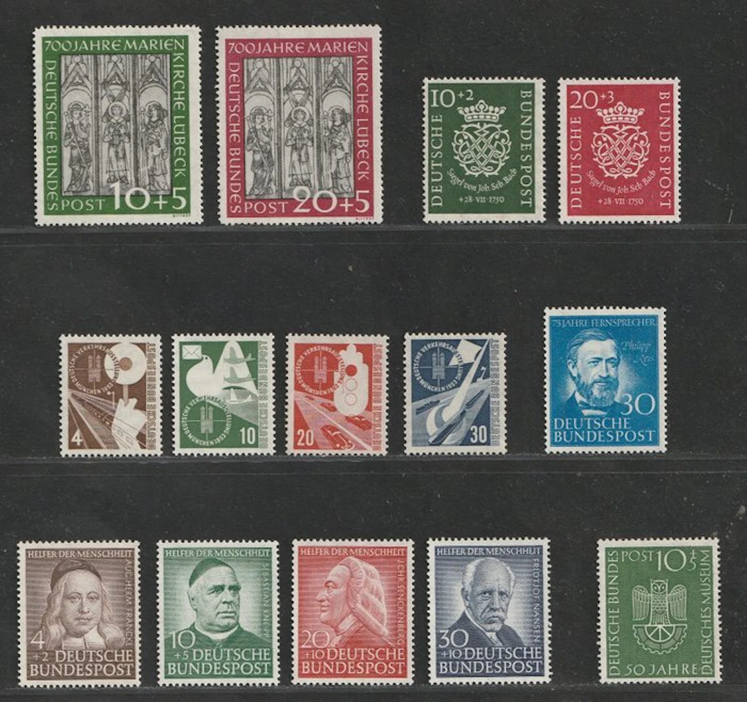 Germany 1951/1953 - 6 better complete sets - Michel 121/122
