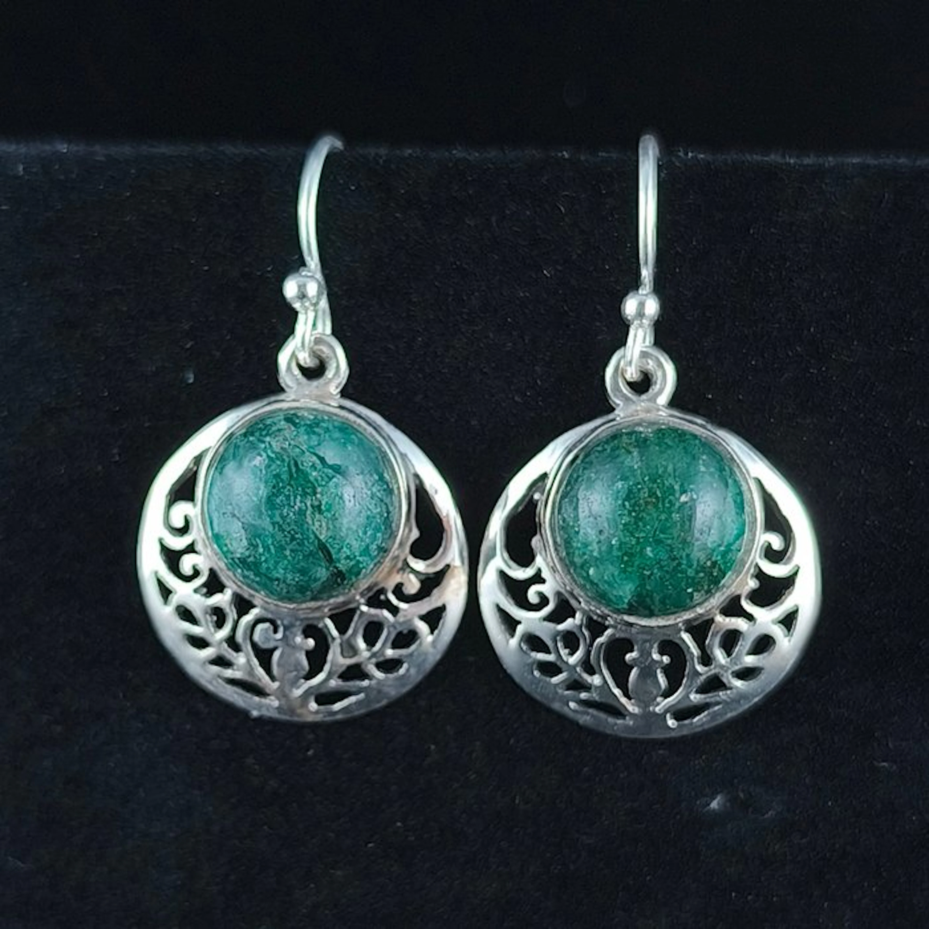 Silver - Earrings - Aventurine Sterling Silver