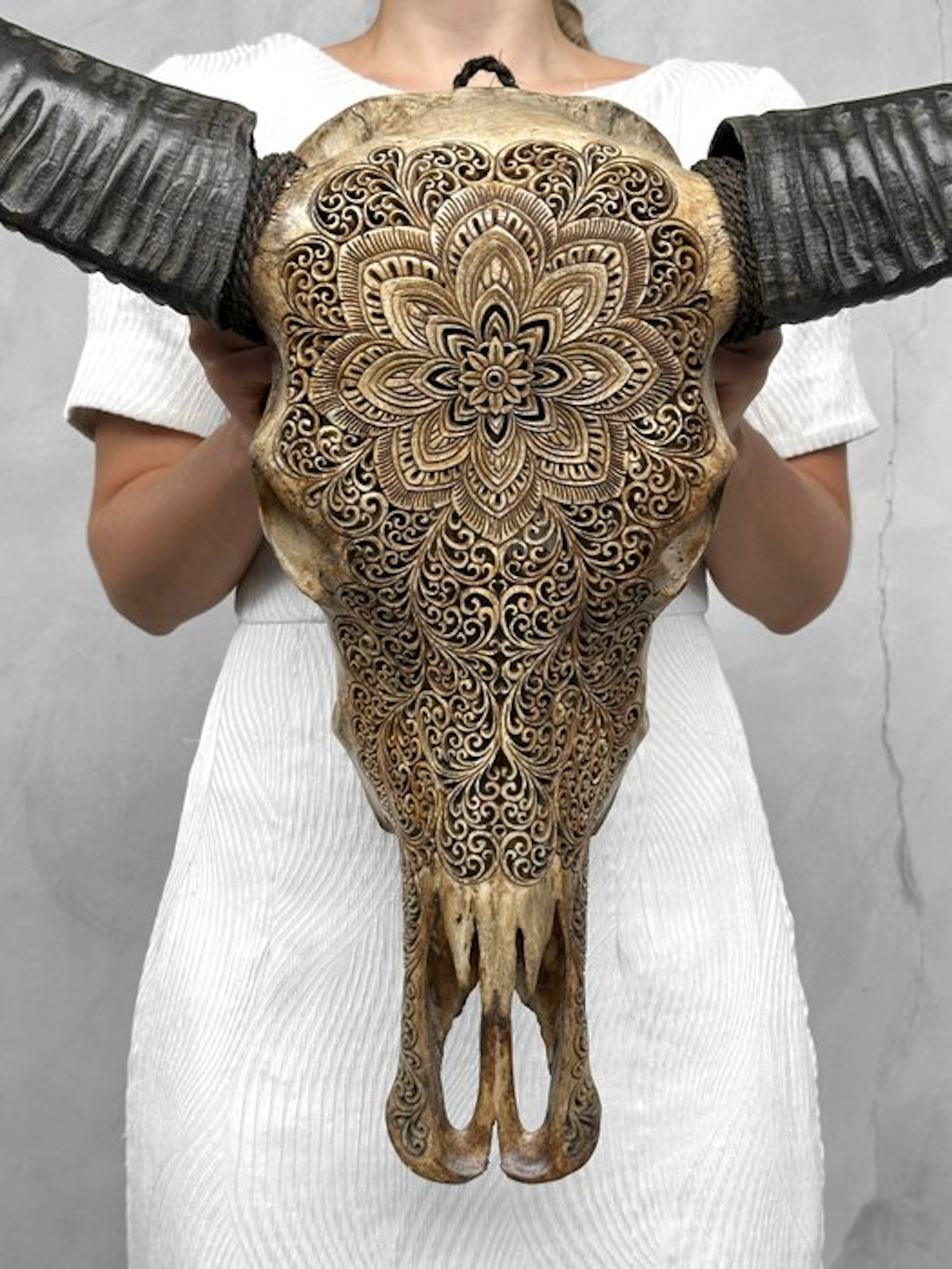 NO RESERVE PRICE - C - Large Hand-Carved Brown Water...