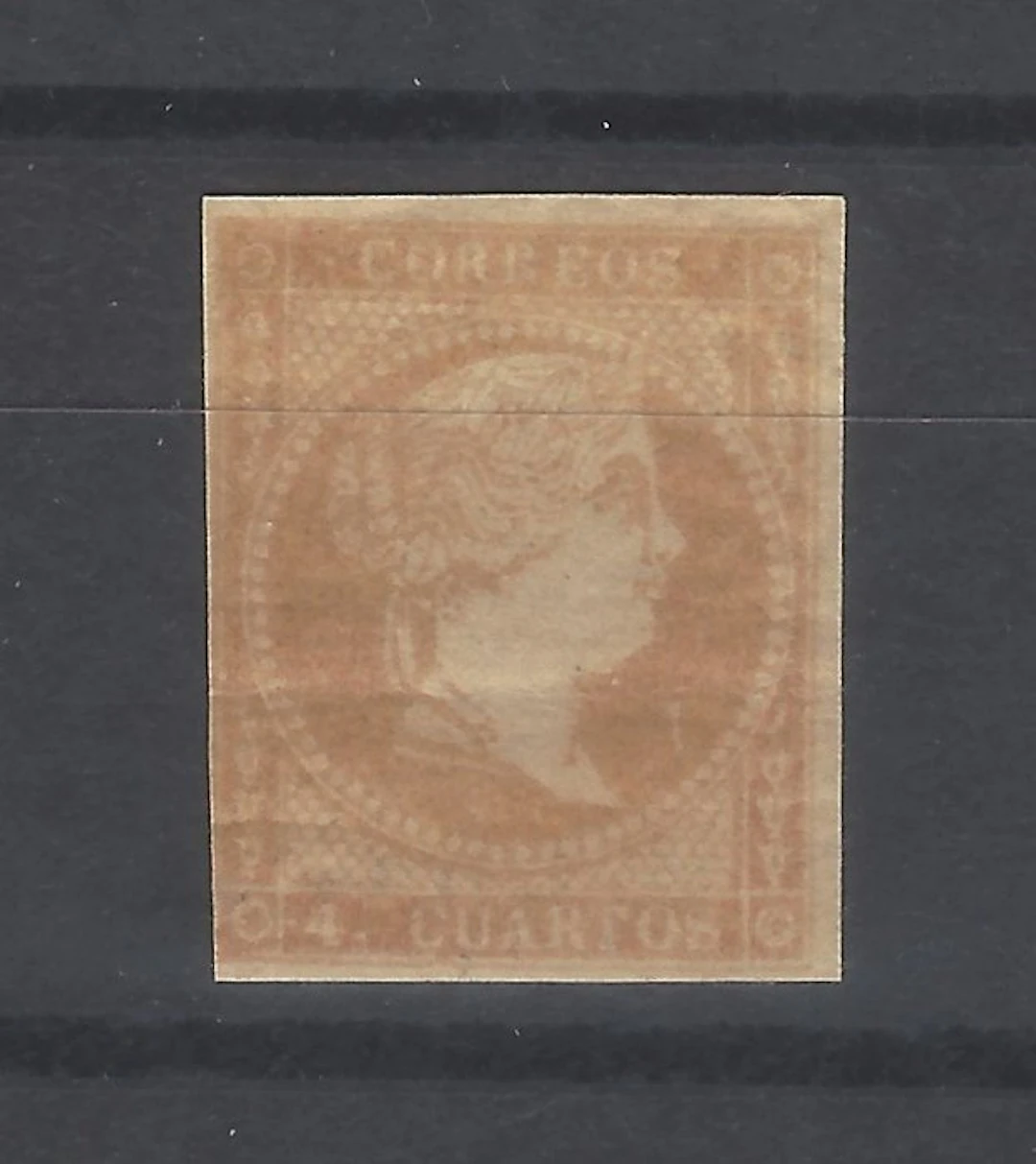 Spain 1855 - Elizabeth II - 4 Quarters - color change - - Edifil Esp. nº 48P