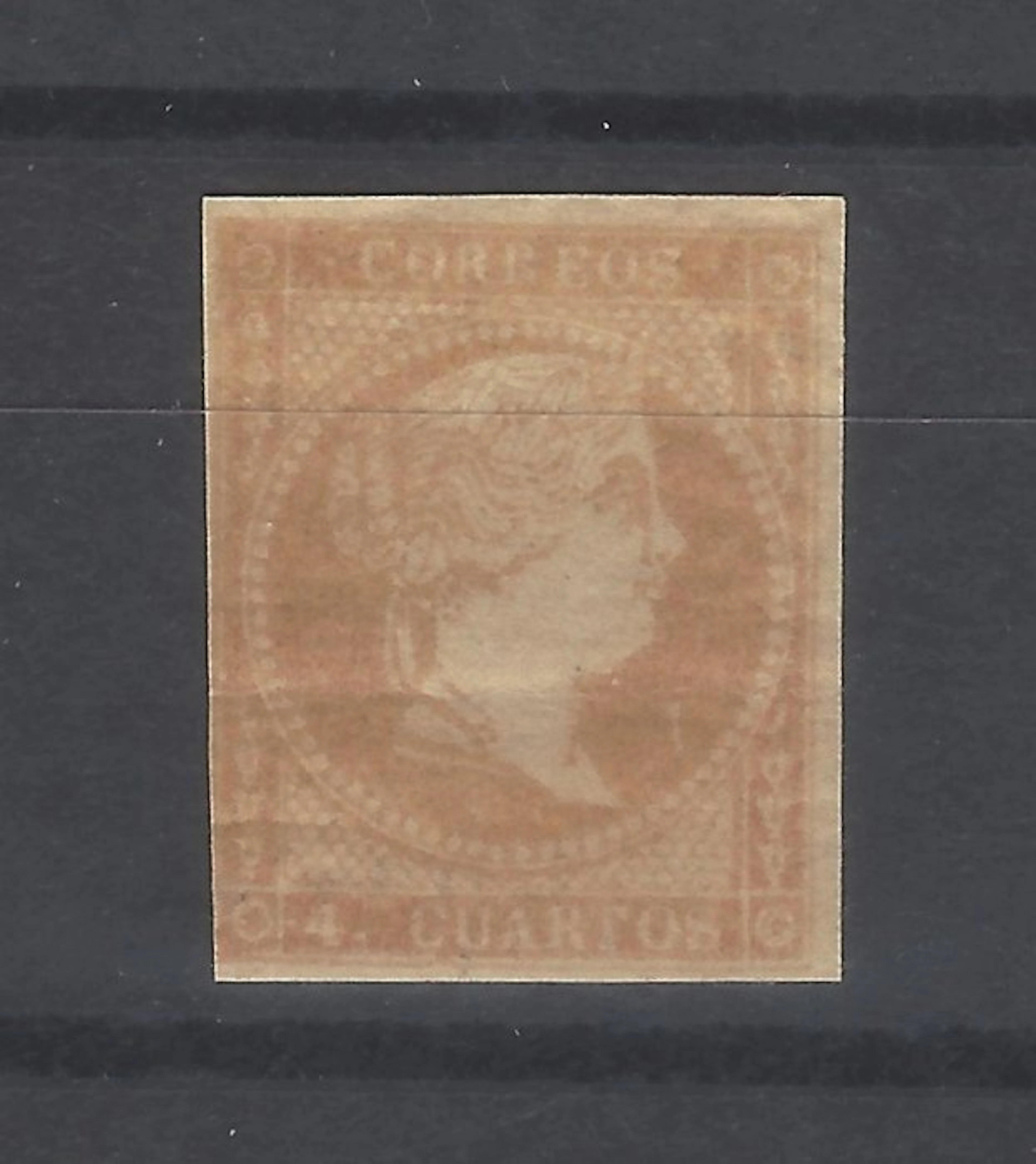 Spain 1855 - Elizabeth II - 4 Quarters - color change - - Edifil Esp. nº 48P