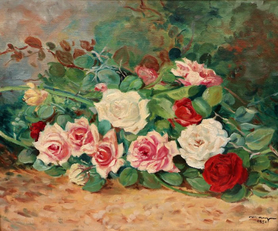 Spanish school (XX) - Composición con rosas - NO RESERVE