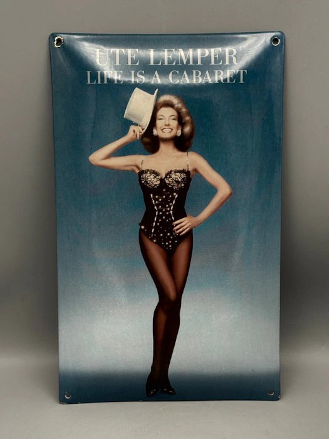 Ute Lemper – “Life Is A Cabaret” – enamel wall sign –...