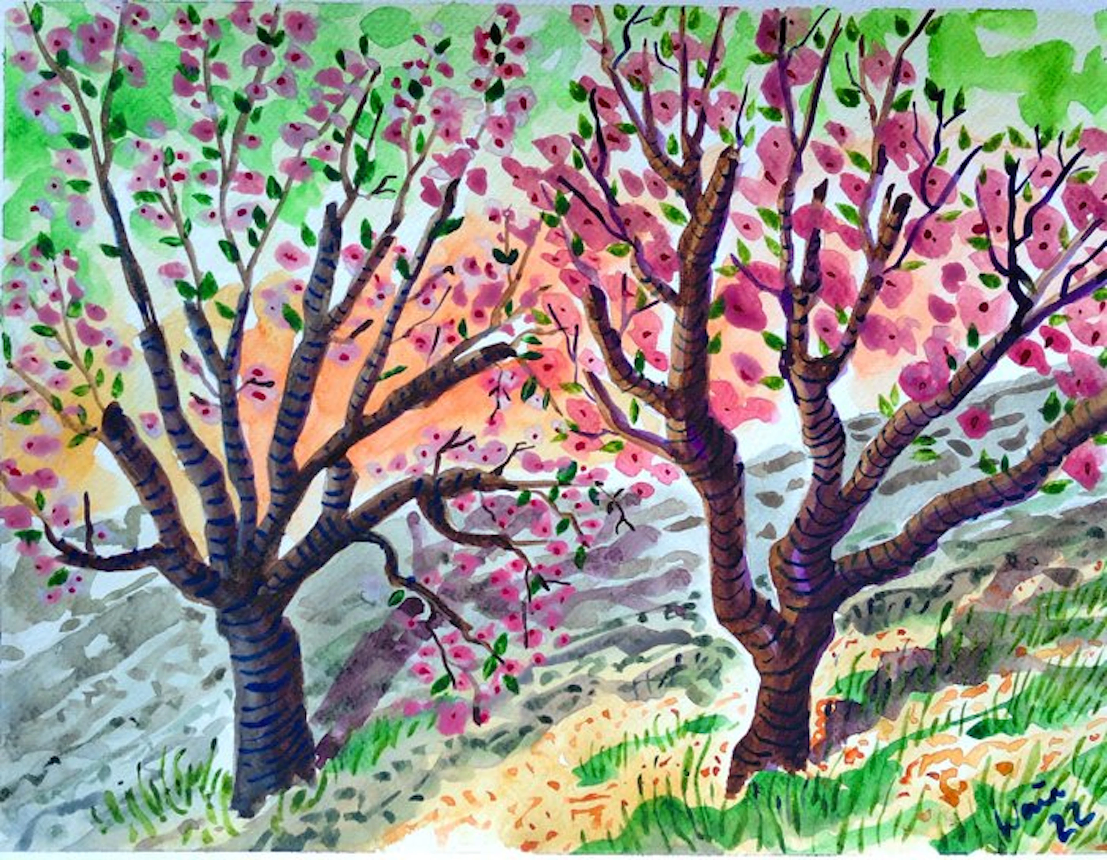 Kirsty Wain (XX) - Almond Blossoms I - No Reserve
