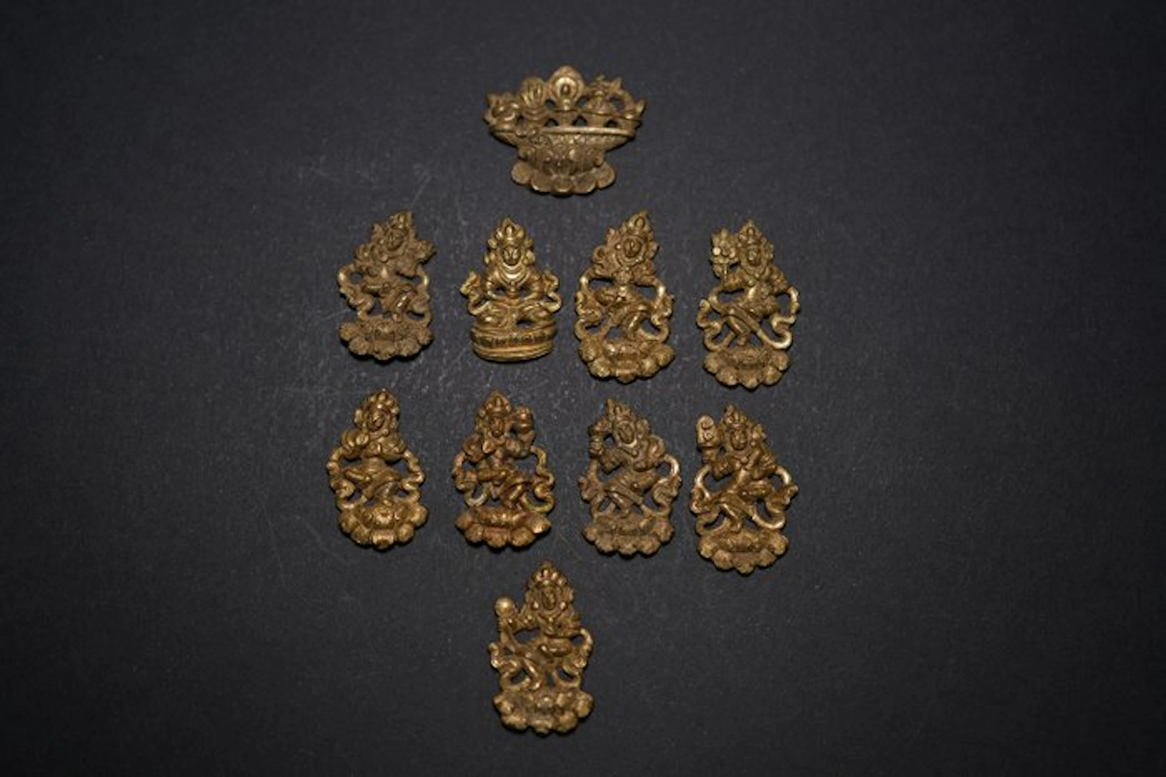 A Group of Ten Small Brass Castings