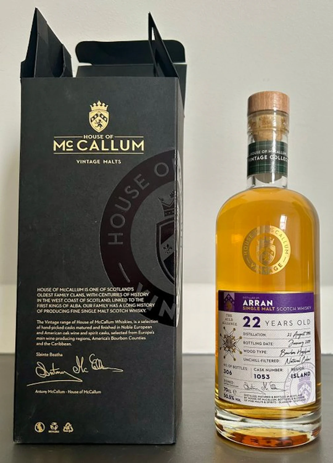 Arran 1996 22 years old The Auld Alliance - House of McCallum - b. 2019 - 70cl