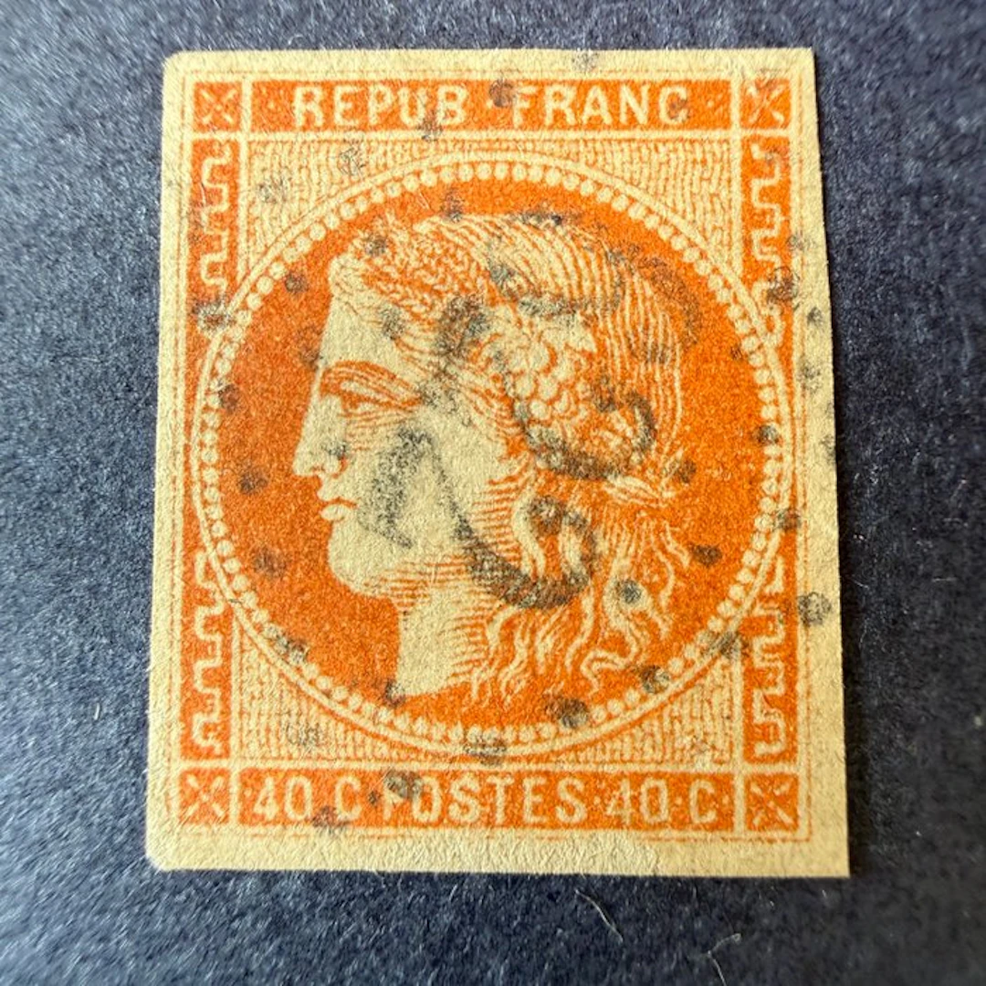 France - Yvert 48 "Bordeaux 40c orange" canceled. TB.