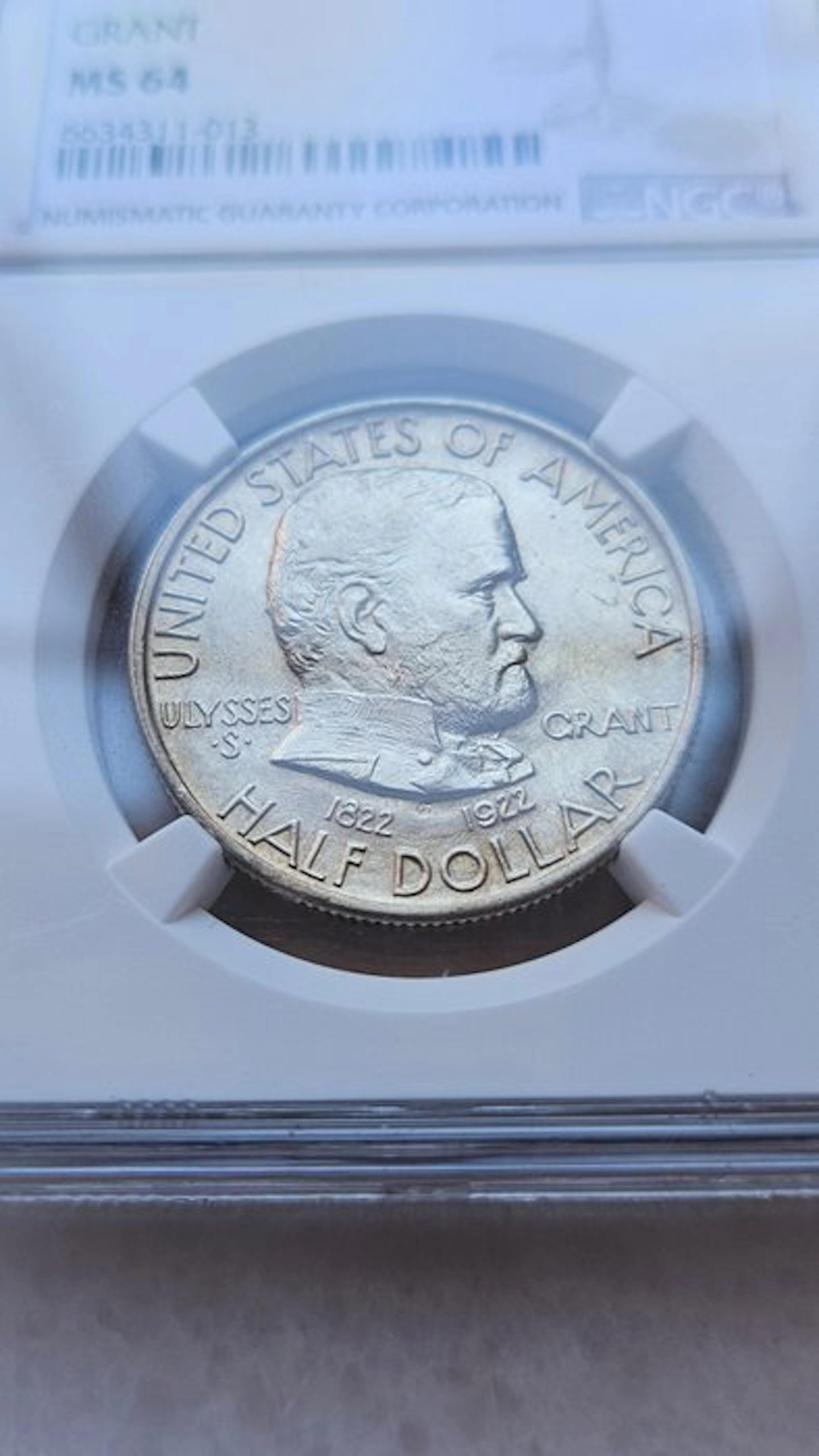 United States. Half Dollar 1922 Ulysses S. Grant. NGC MS64