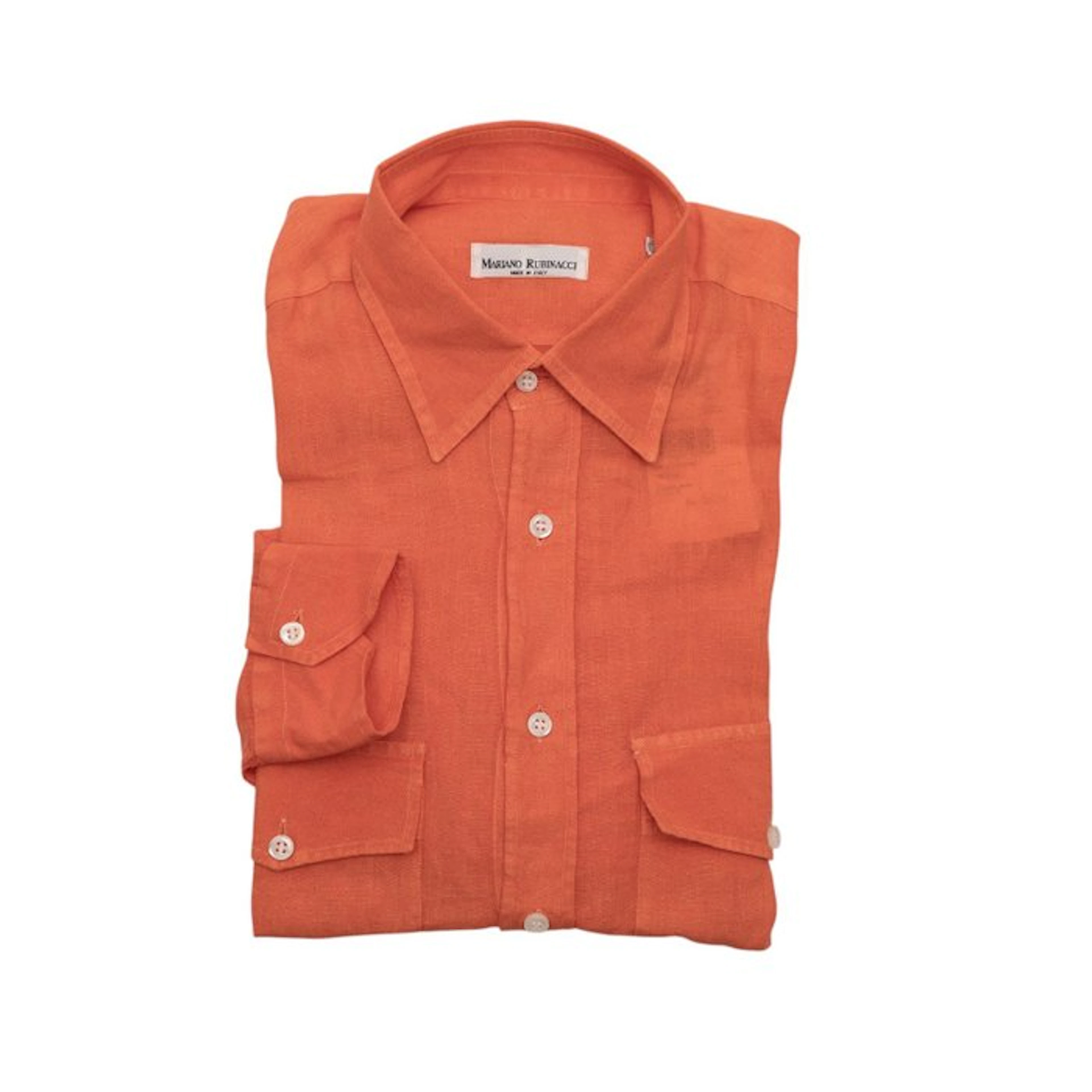 RUBINACCI NAPOLI - 16 - 41 - Shirt Orange Pockets 100%...