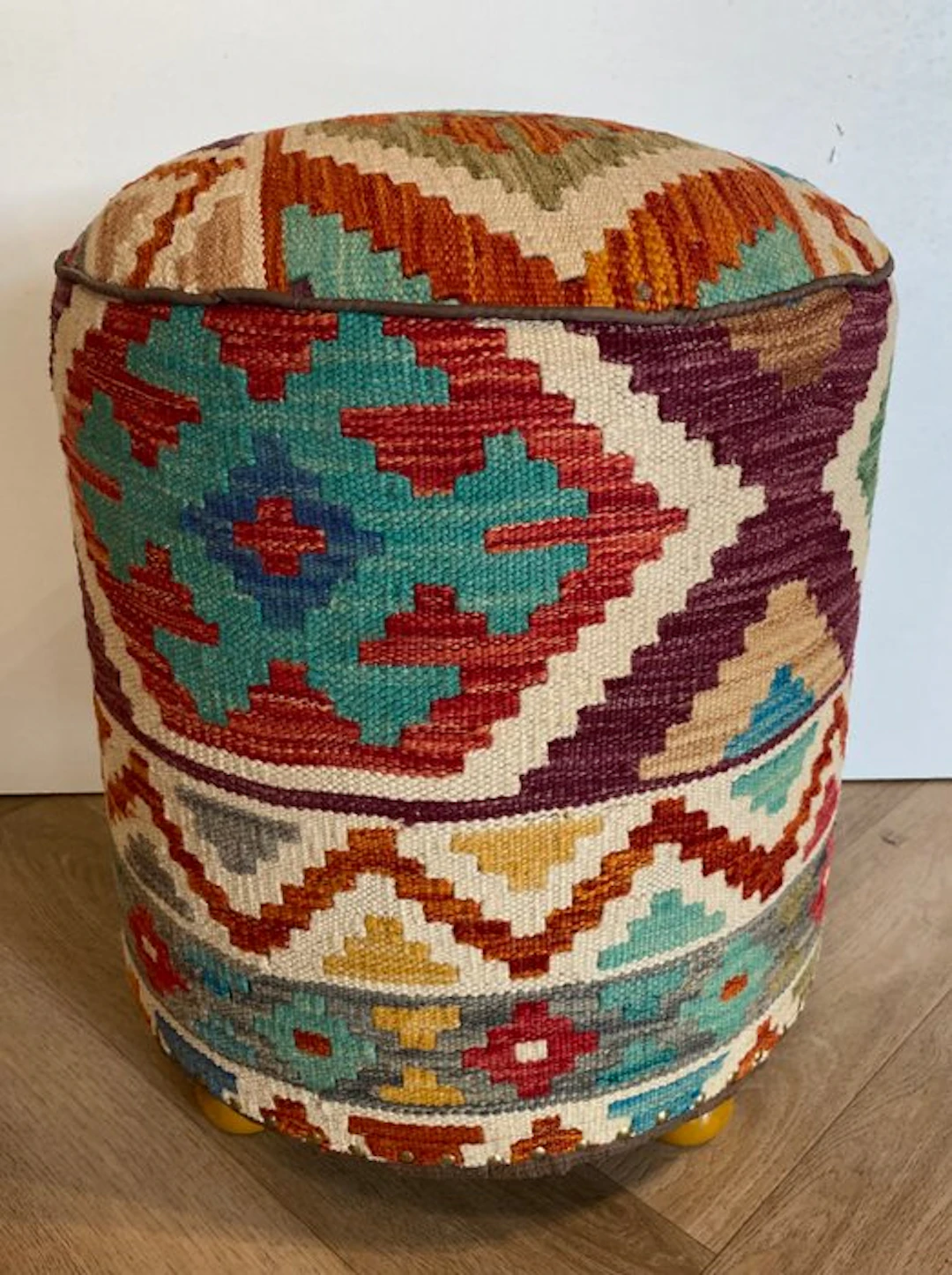 Kelim Pouf (Unused/New) - Carpet - 38 cm - 38 cm