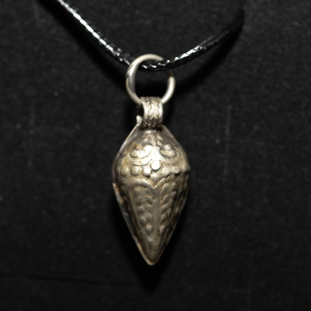 Viking Era Silver Drop-Shaped Amulet Pendant with...