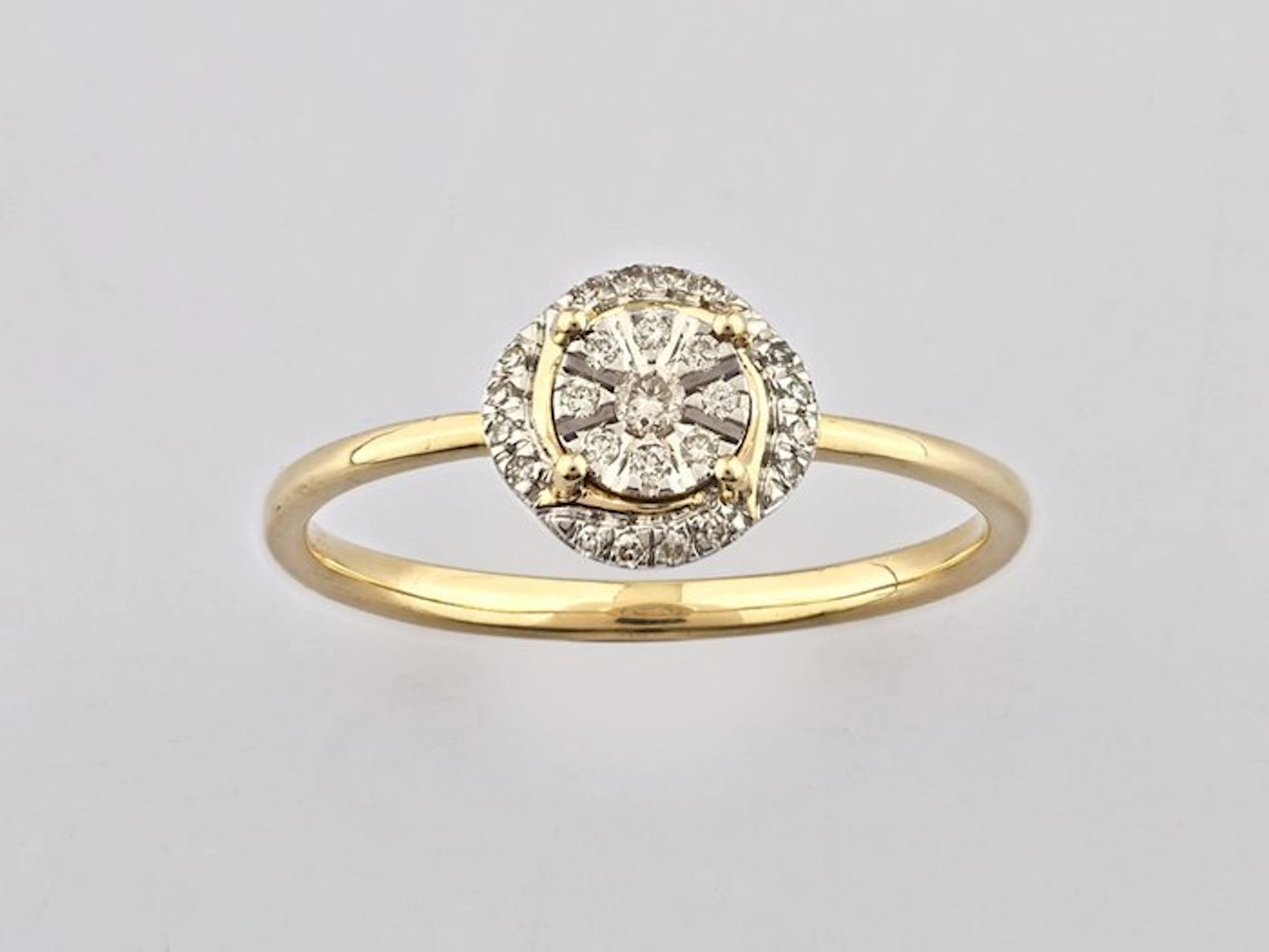 Ring - 14 kt. Yellow gold - 0.10ct. tw. Diamond (Natural)