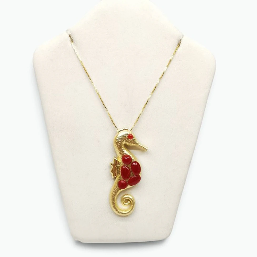 Coral - Sterling Silver 925 - Necklace with pendant - Italian craftsmanship