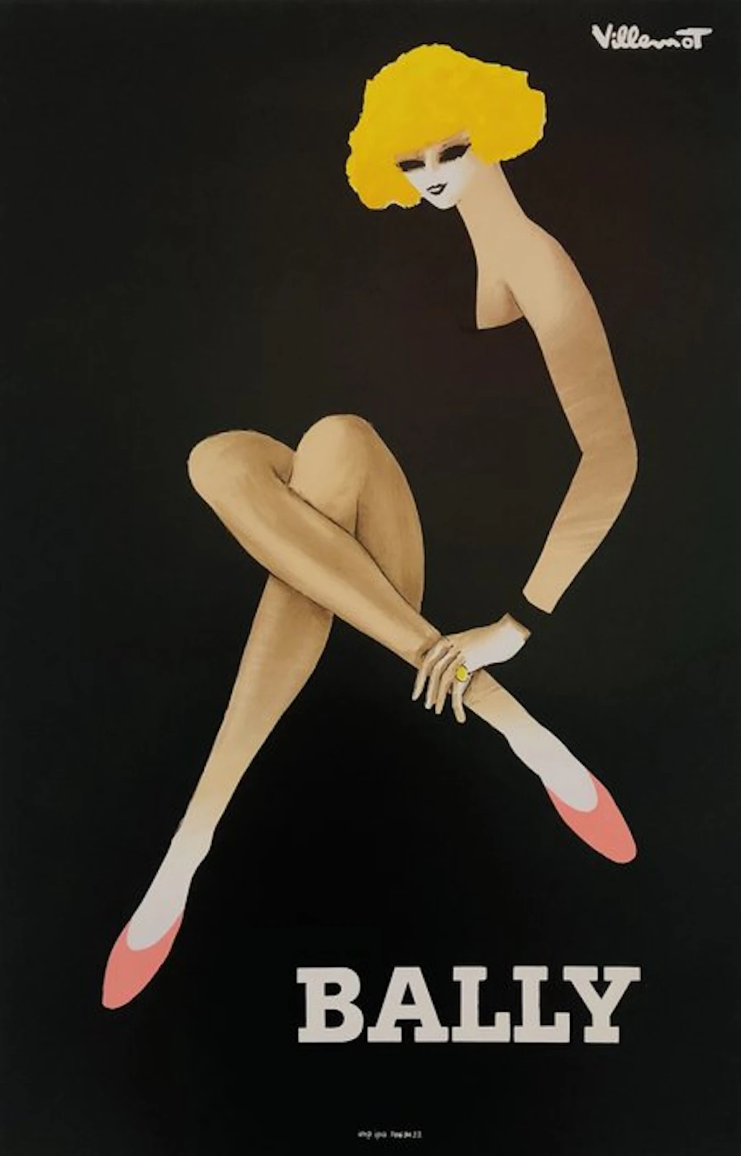 Bernard Villemot - Bally Femme Blonde (linen backed on canvas) - 1980s