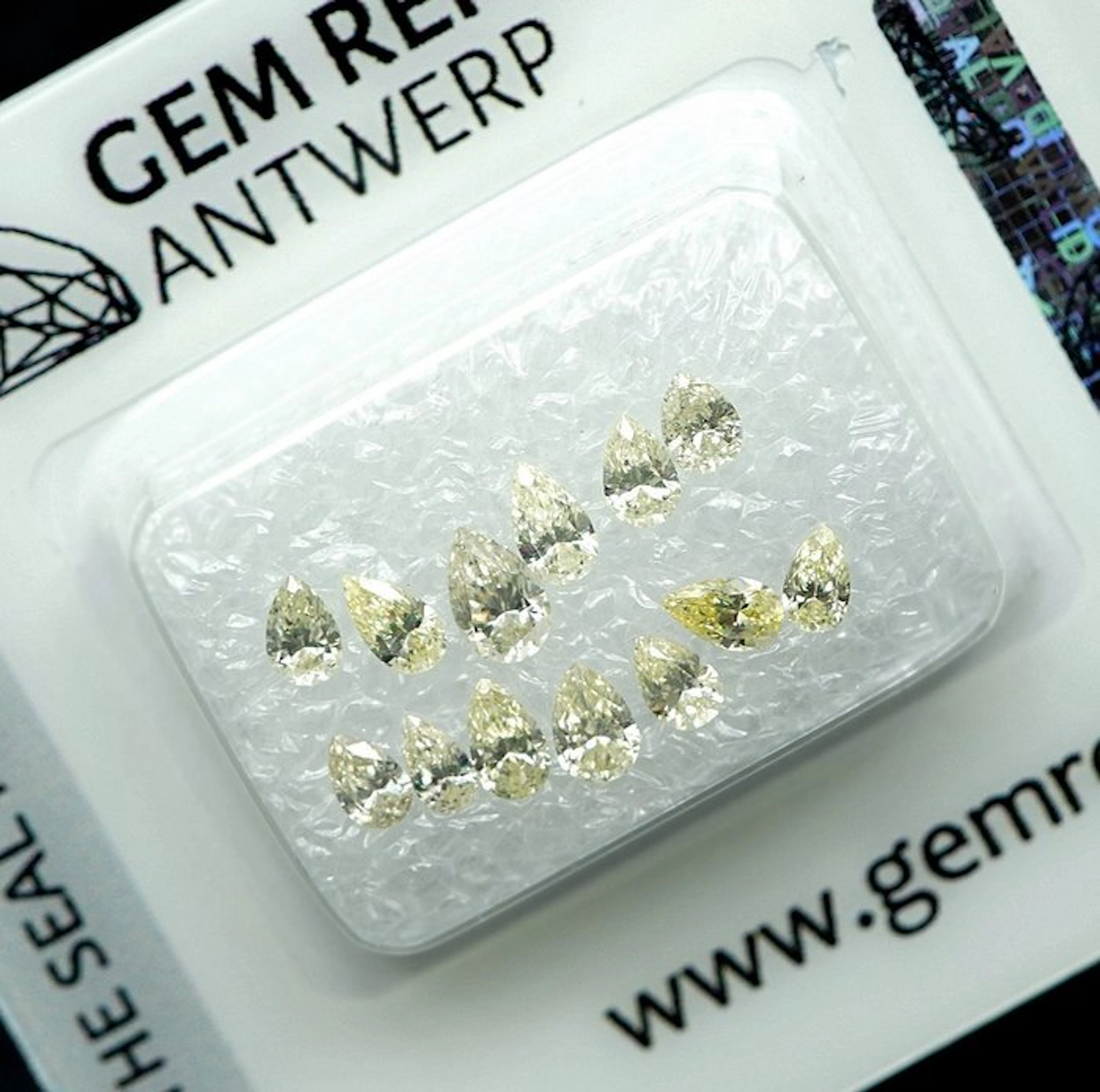 13 pcs Diamond (Natural) - 1.01 ct - Pear - N (tinted)