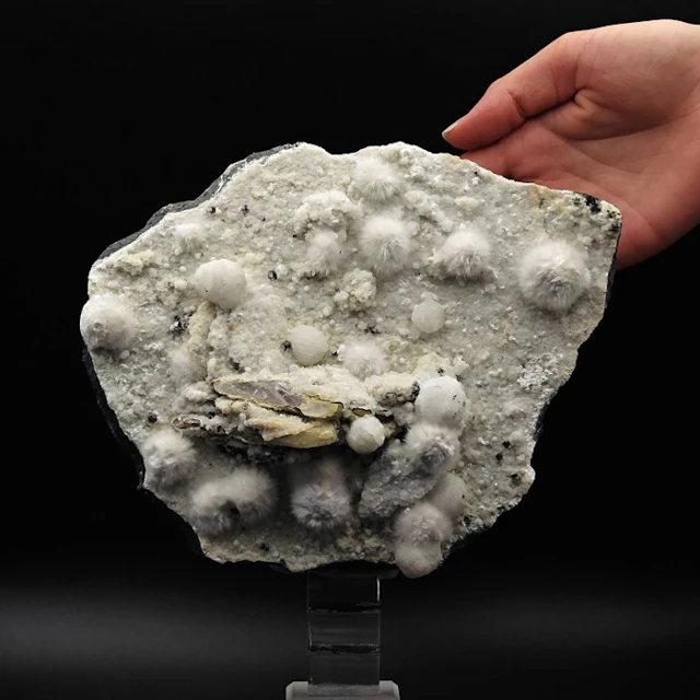 Rare hairy okenite with gyrolite
