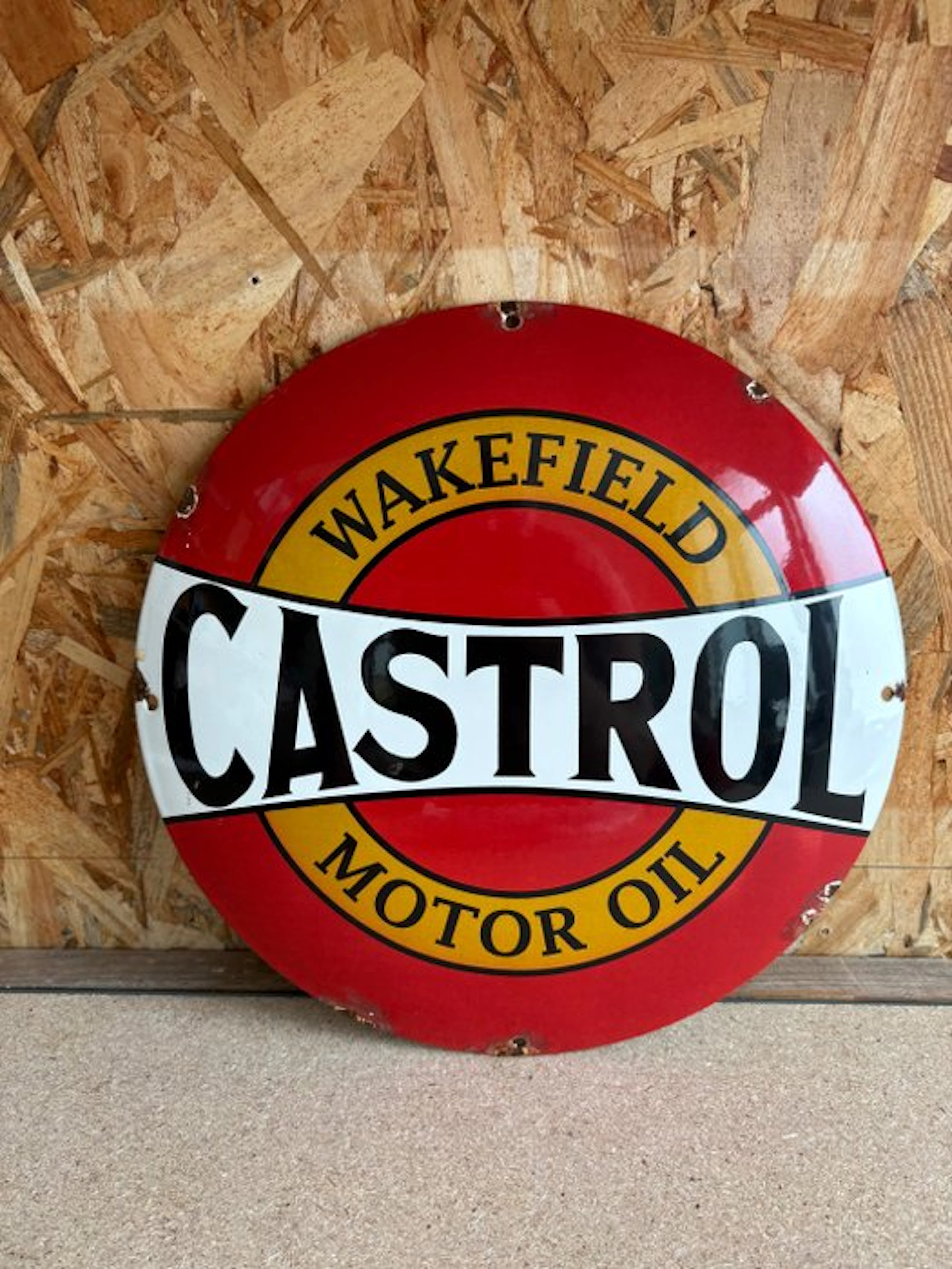 Castrol - Gorgeous vintage enameled plaque - Castrol - Enamel plate - Steel