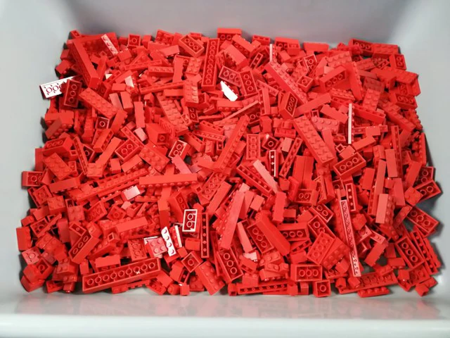 LEGO - geen serie - 02. Partij van 1000 rode bouwstenen - 1990-2000