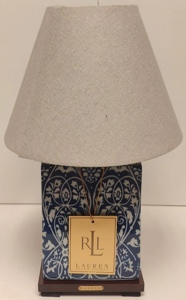 Ralph Lauren - Table lamp - Wood, Ceramic - Cobalt Vineyard