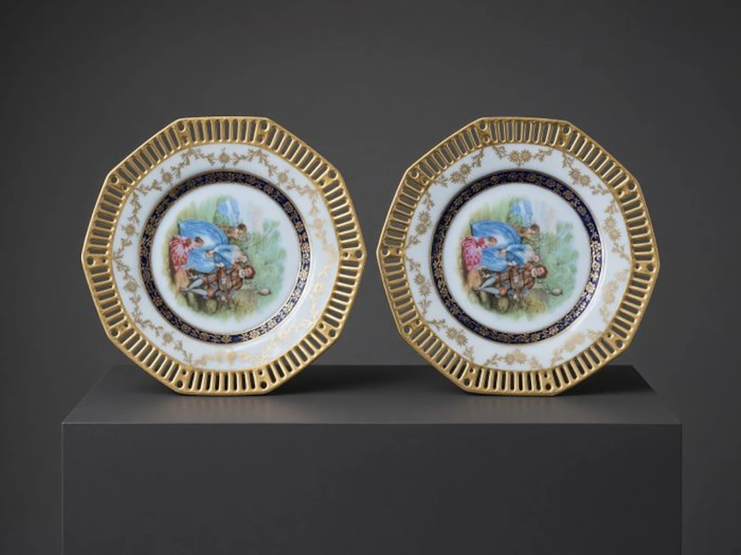 Wall plate (2) - Pair of Vintage Schumann Bavaria...