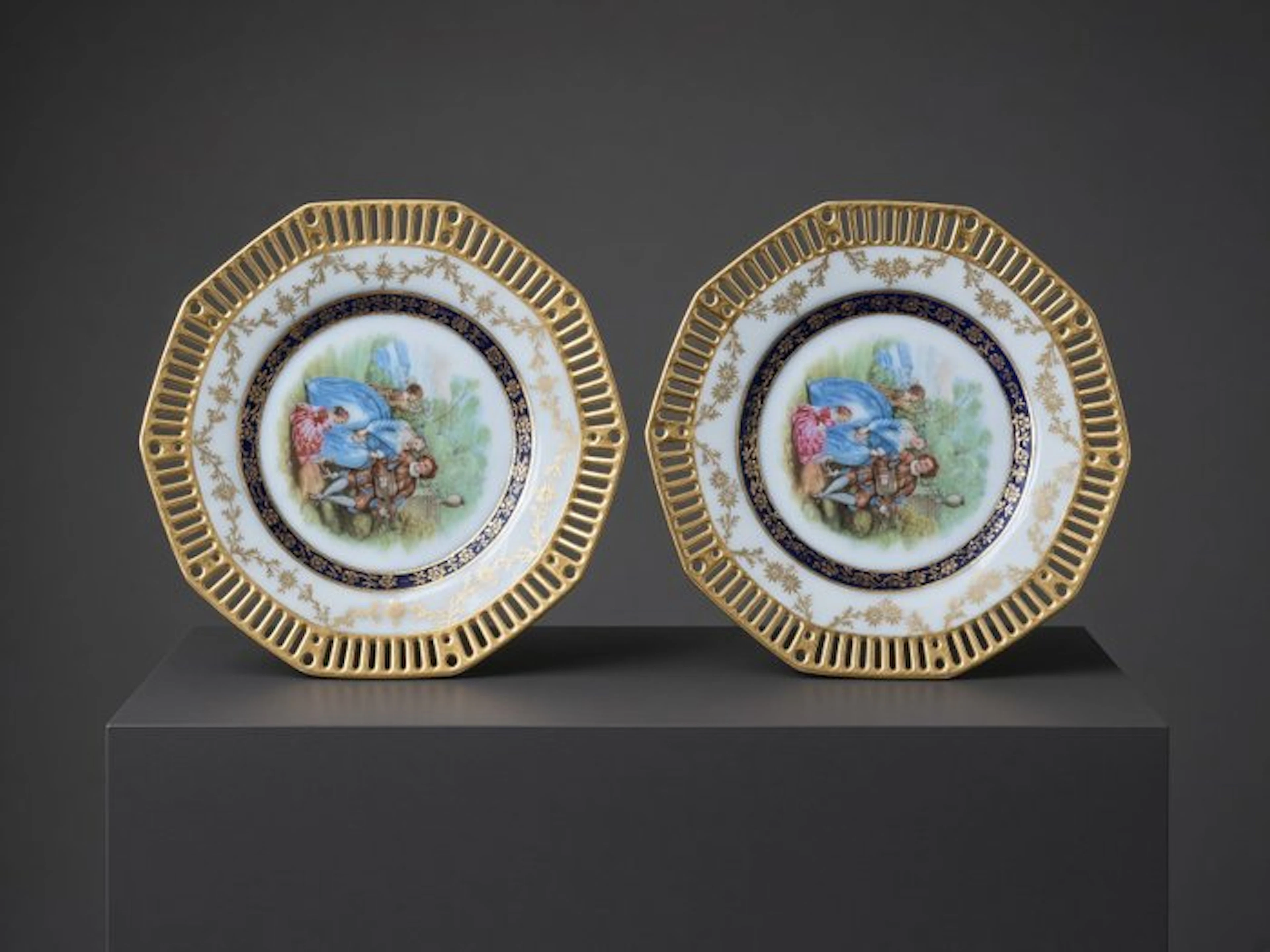 Wall plate (2) - Pair of Vintage Schumann Bavaria...