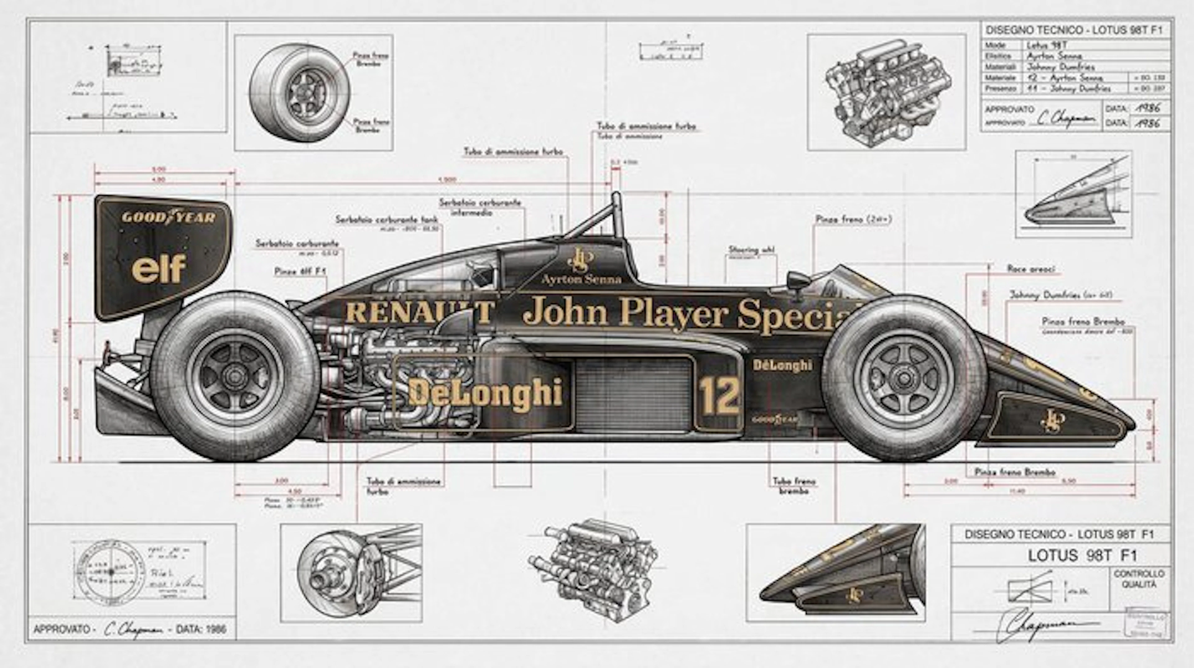 Artxlife - Senna Lotus 98T Jonh Player Special Technical Study