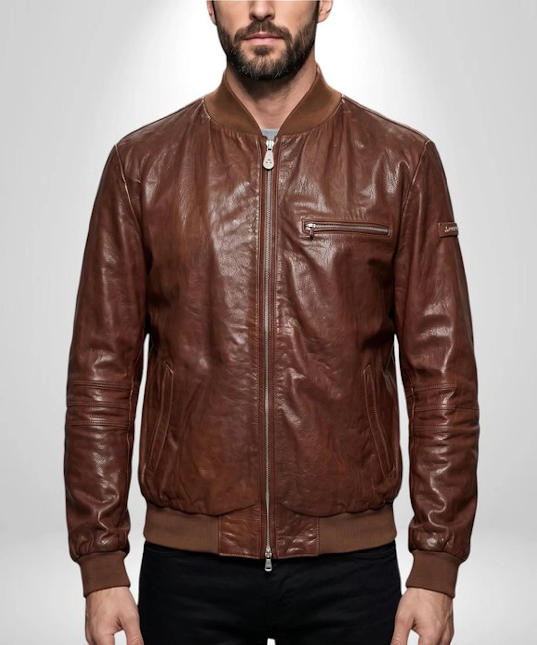 PEUTEREY Premium 100% Leather Bomber coat Jacket Exclusive Collection Tg