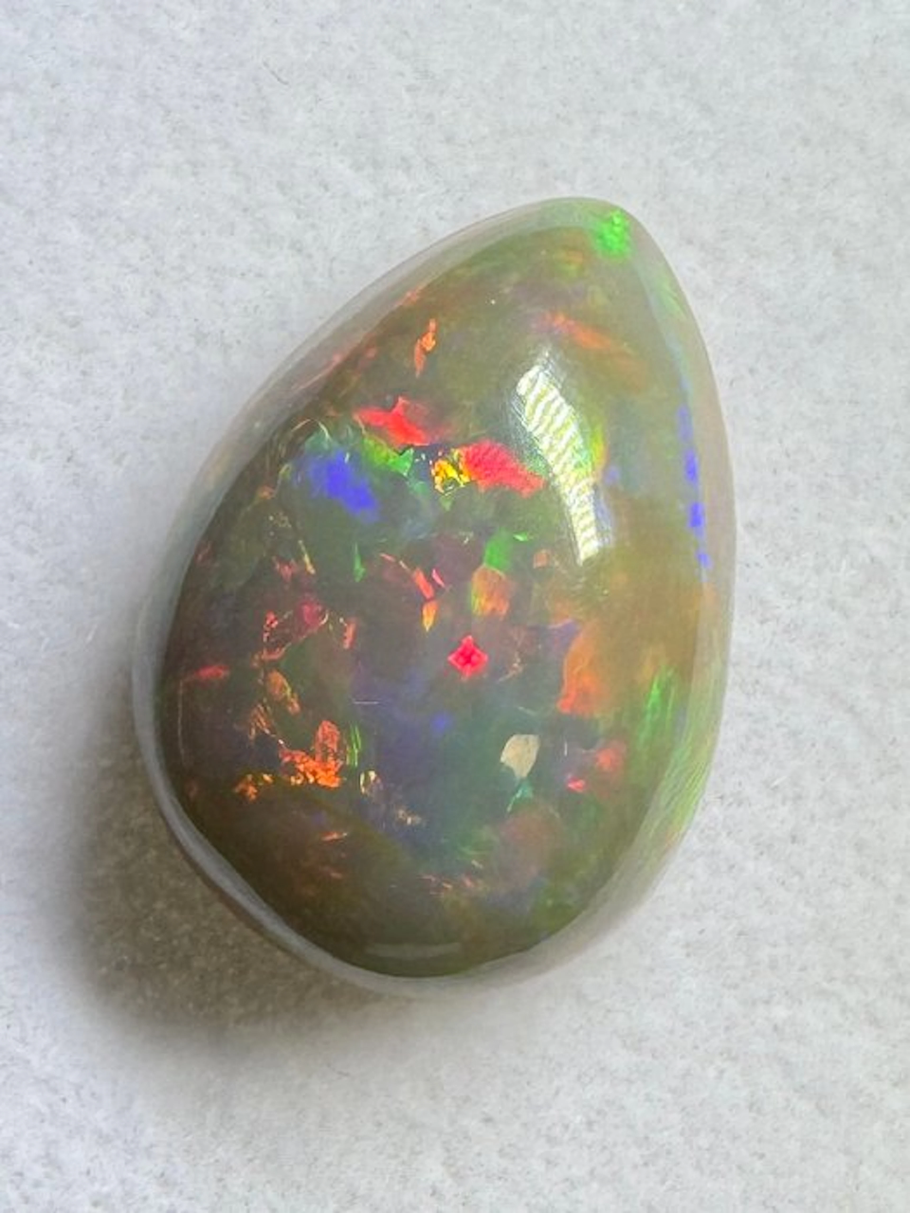 TOP QUALITY!!! AAA - Ethiopian Gray Opal - 15.80 ct pear-shaped cabochon-