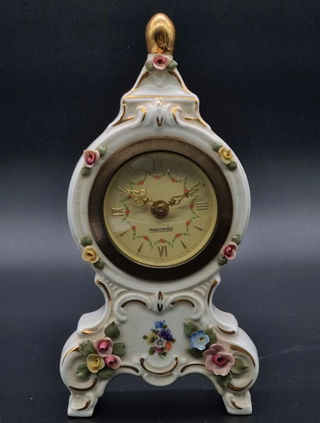 Clock - Dresden N Porzellan Tischuhr– Handbemalt mit...