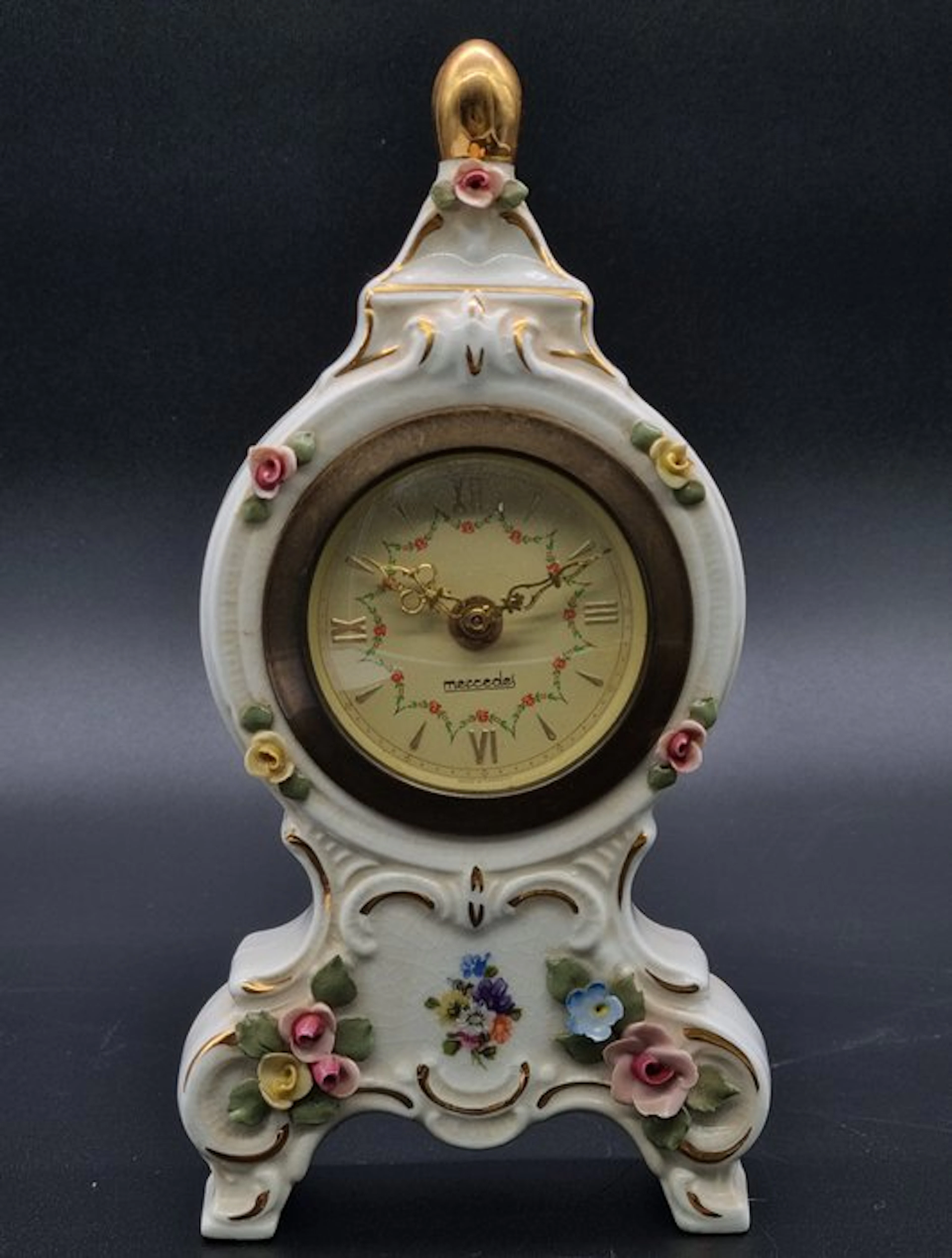 Clock - Dresden N Porzellan Tischuhr– Handbemalt mit...