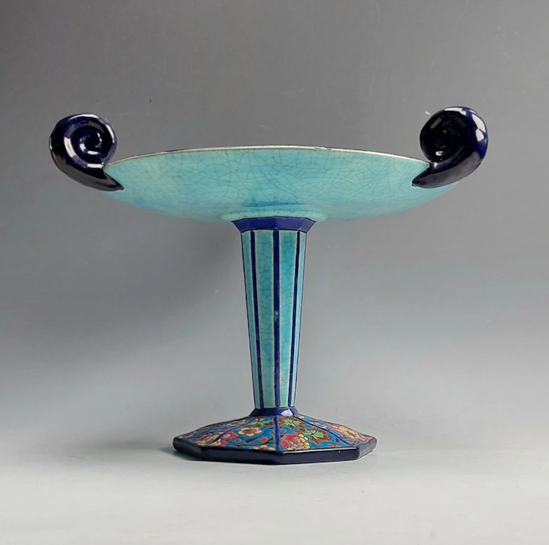 Émaux de Longwy - Tazza - Earthenware - Art Deco centerpiece