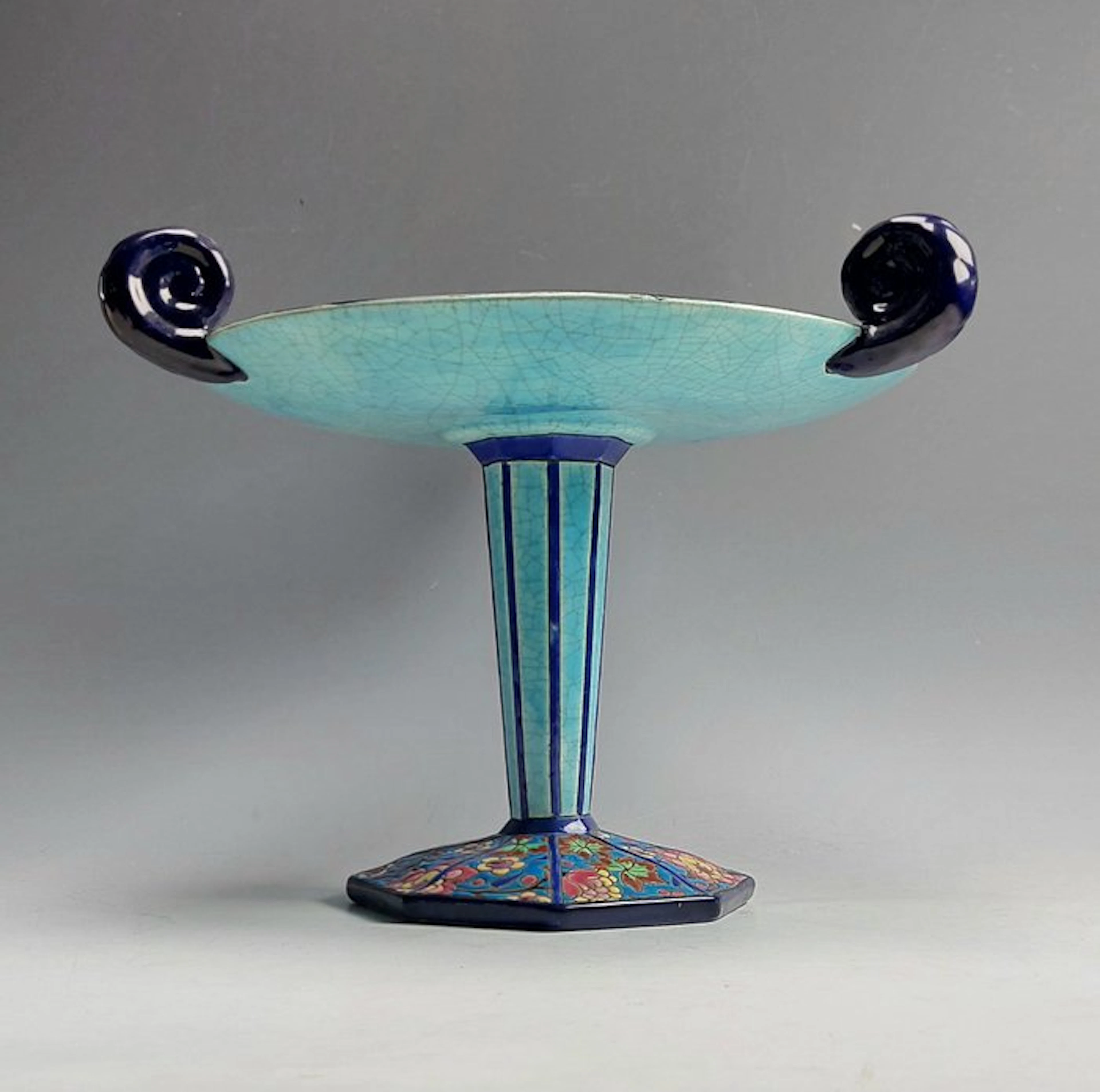 Émaux de Longwy - Tazza - Earthenware - Art Deco centerpiece