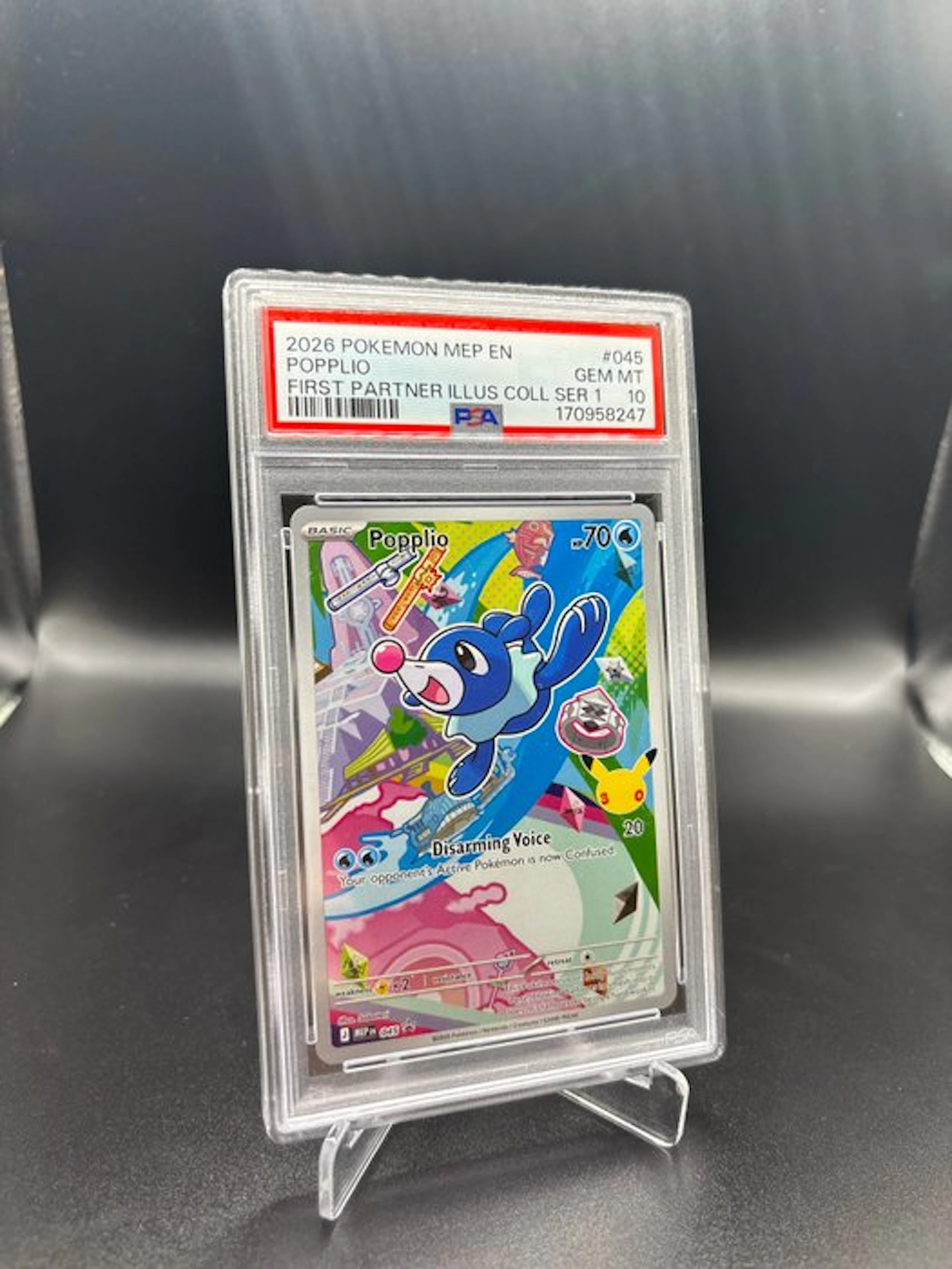 Pokémon - 1 Graded card - Popplio 045 Promo card - PSA 10