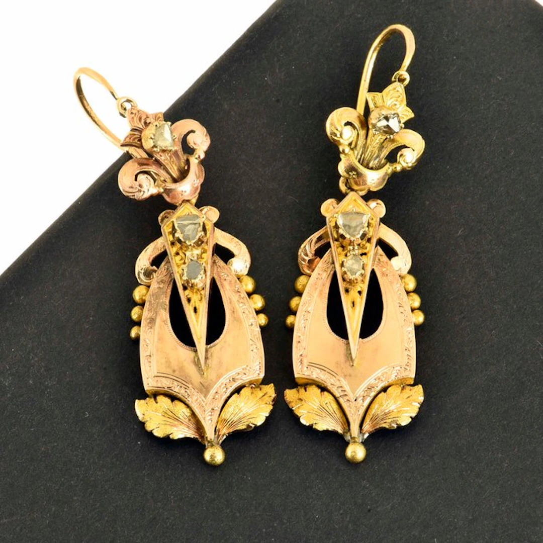 Earrings - 18 kt. Yellow gold Diamond (Natural)