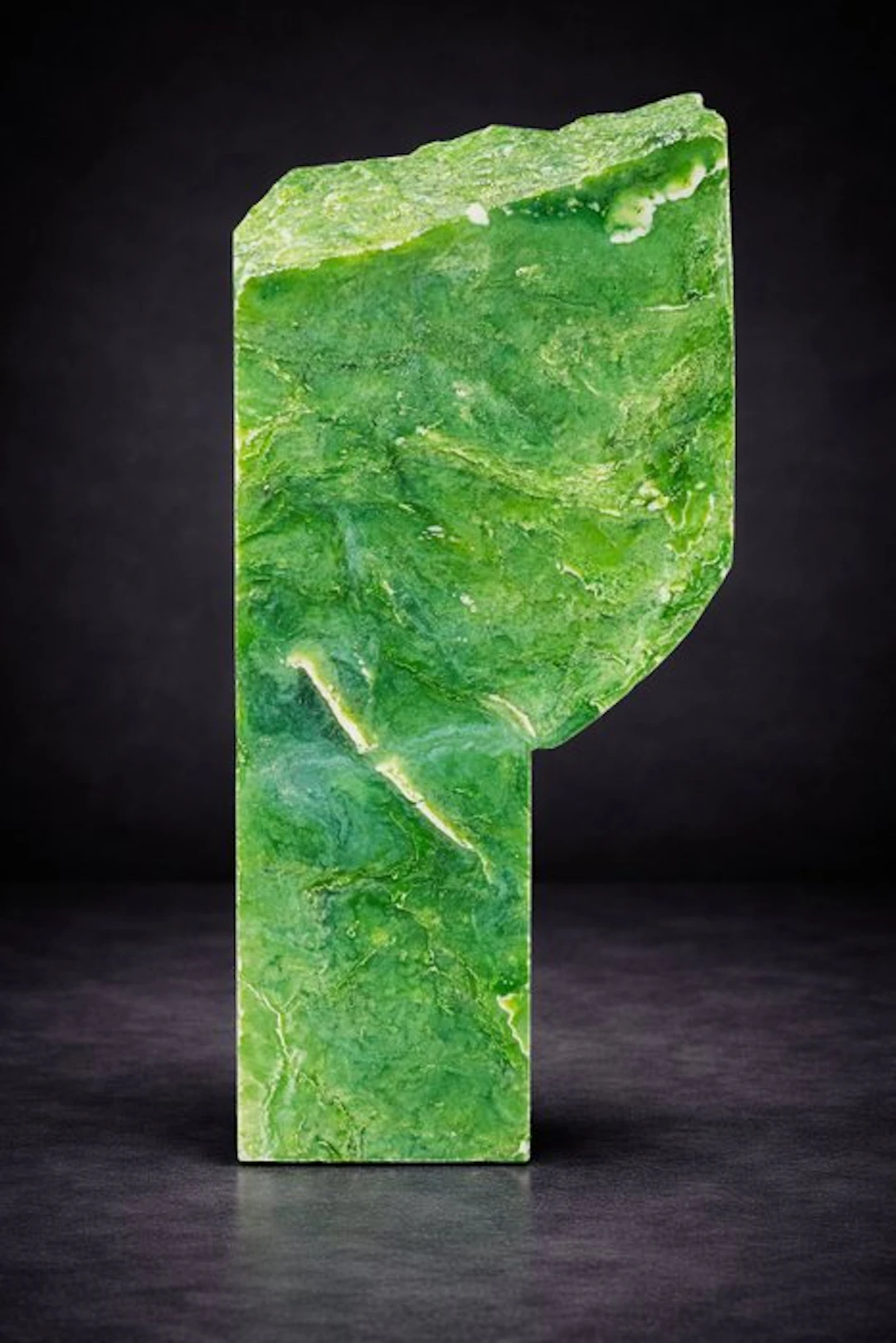 AAA+ Natural Nephrite Jade Slice – Authentic Deep Green...