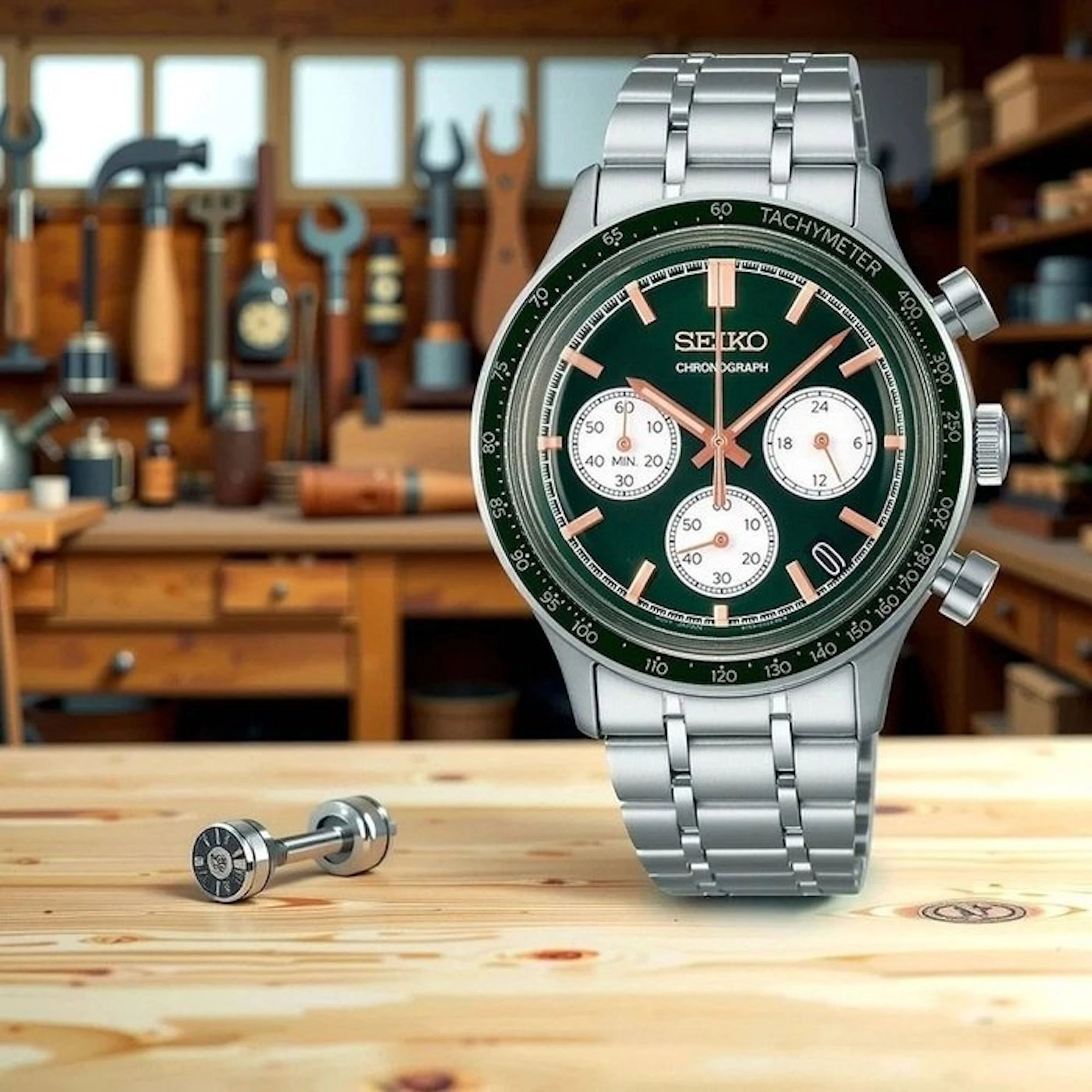 Seiko - Elegant Chronograph Green Dial - SSB481P1 - Men - 2026