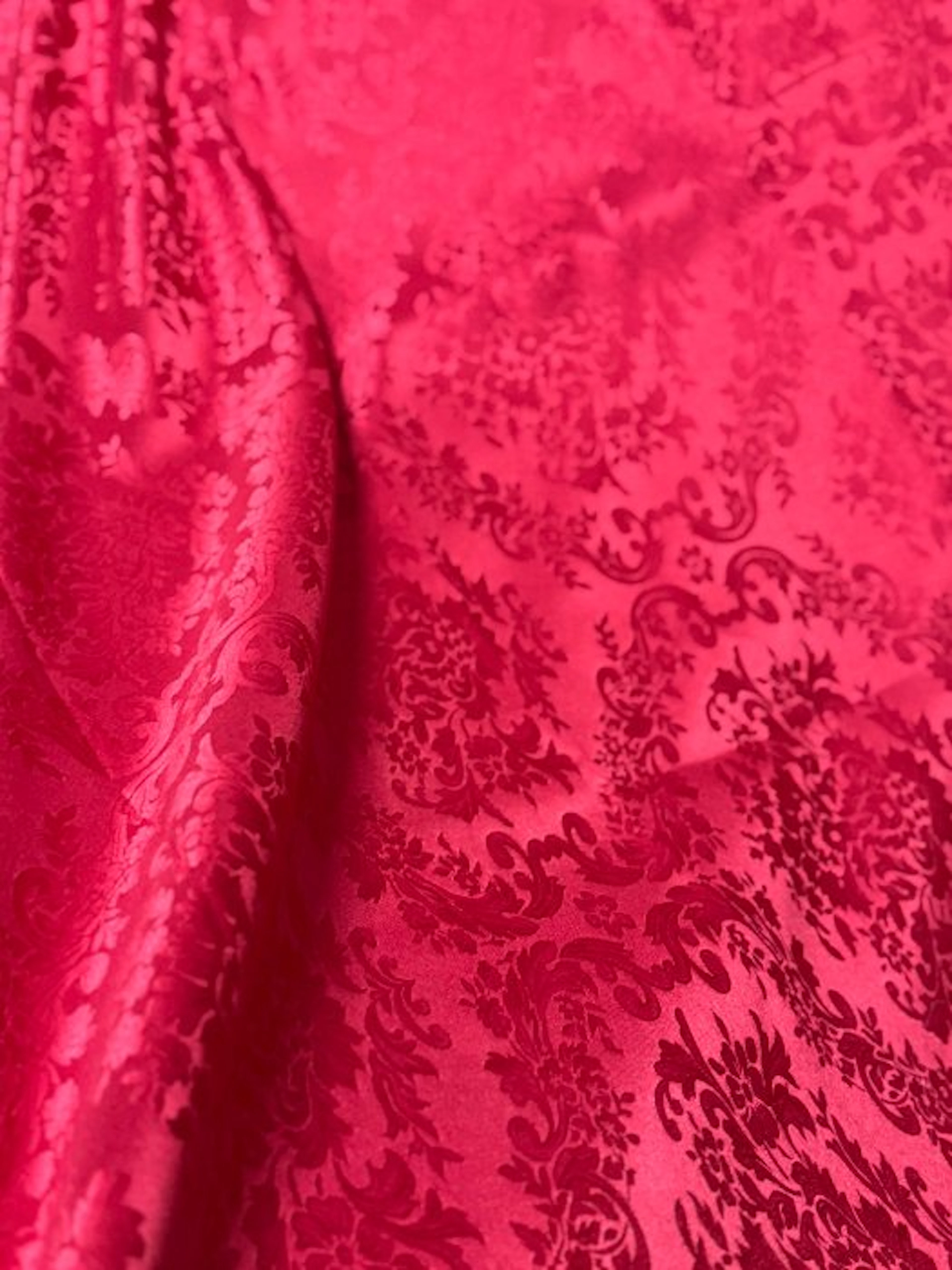 Luxurious Venetian San Leucio red damask fabric - Textile - 2.5 m - 2.8 m