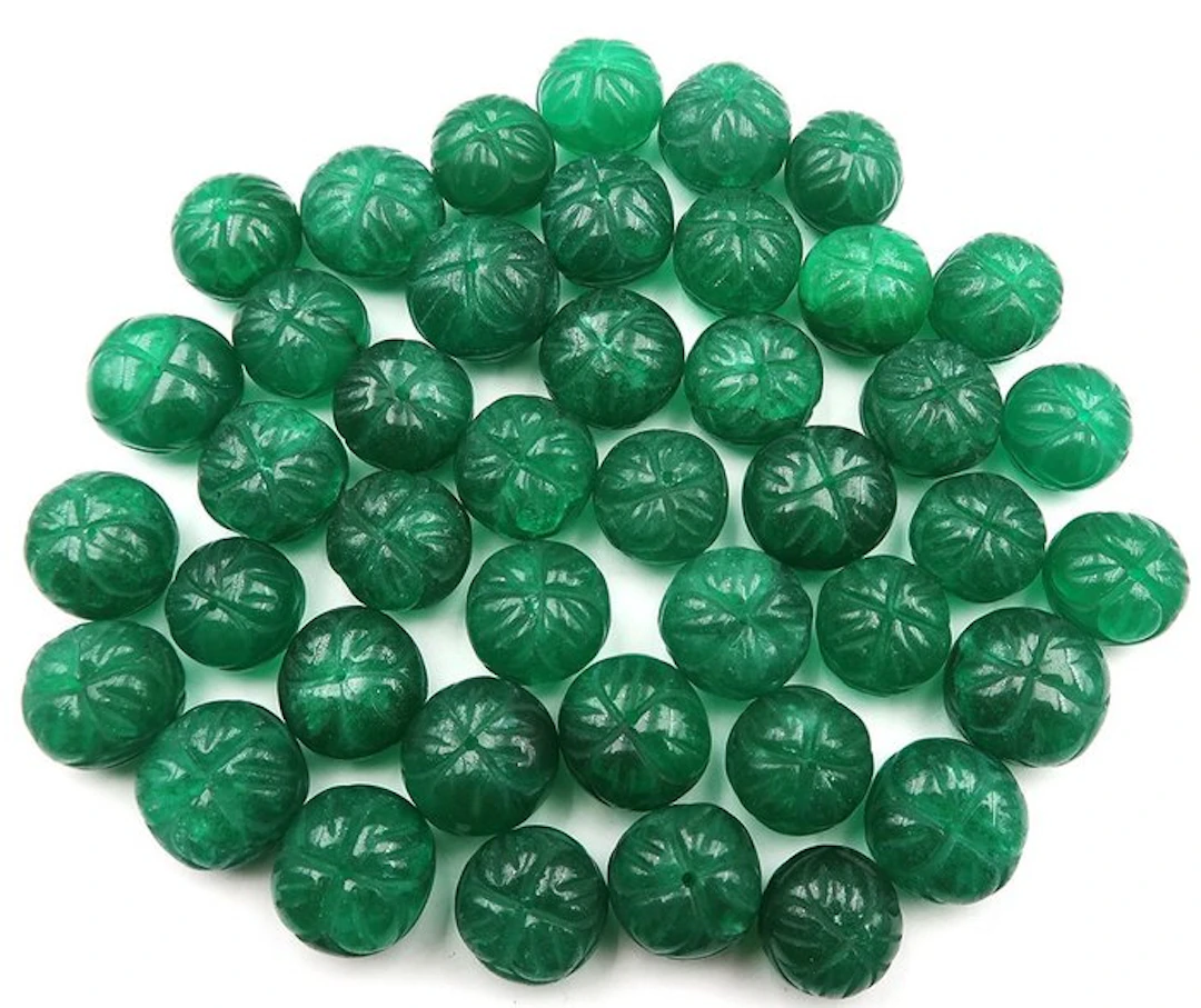 Carved emerald beads - 830 carats Carving- 166 g - (42)