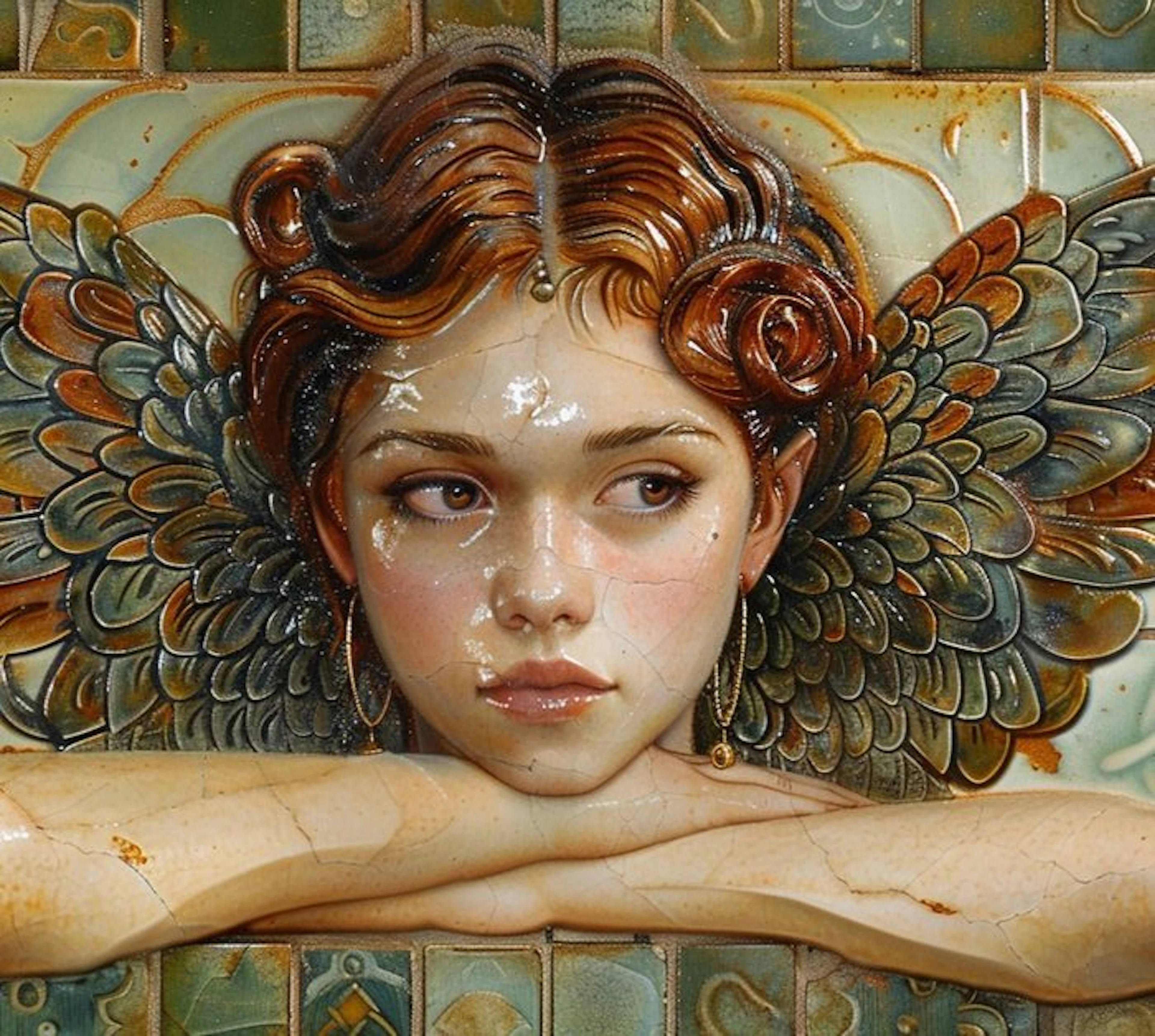 CREATIVE_HUB - ANDALUSIAN TILES ANGEL PRAYING #7