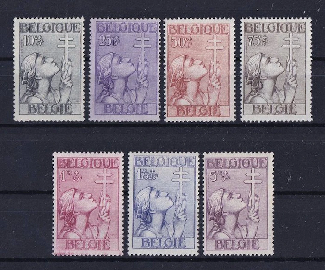 Belgium 1933 - Cross of Lorraine - OBP/COB 377/83