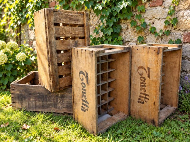 Decorative ornament (4) - Europe - old Belgian drink crates