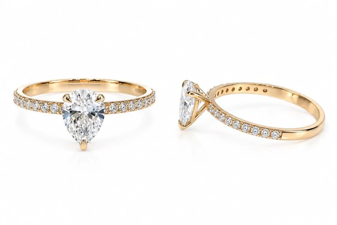 No reserve price - Ring - 14 kt. Yellow gold - 1.03ct. tw. Diamond (Lab-grown)